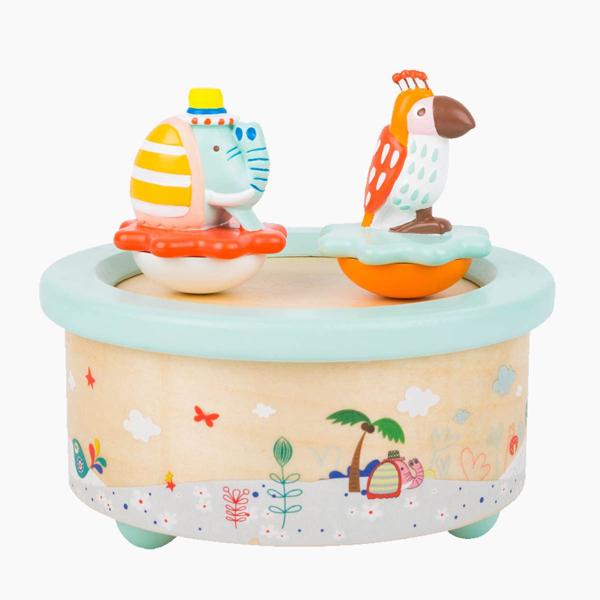 Small Foot Spieluhr Spieluhr Papagei und Elefant, (packung, 1-tlg), dekorativer Hingucker im Kinderzimmer