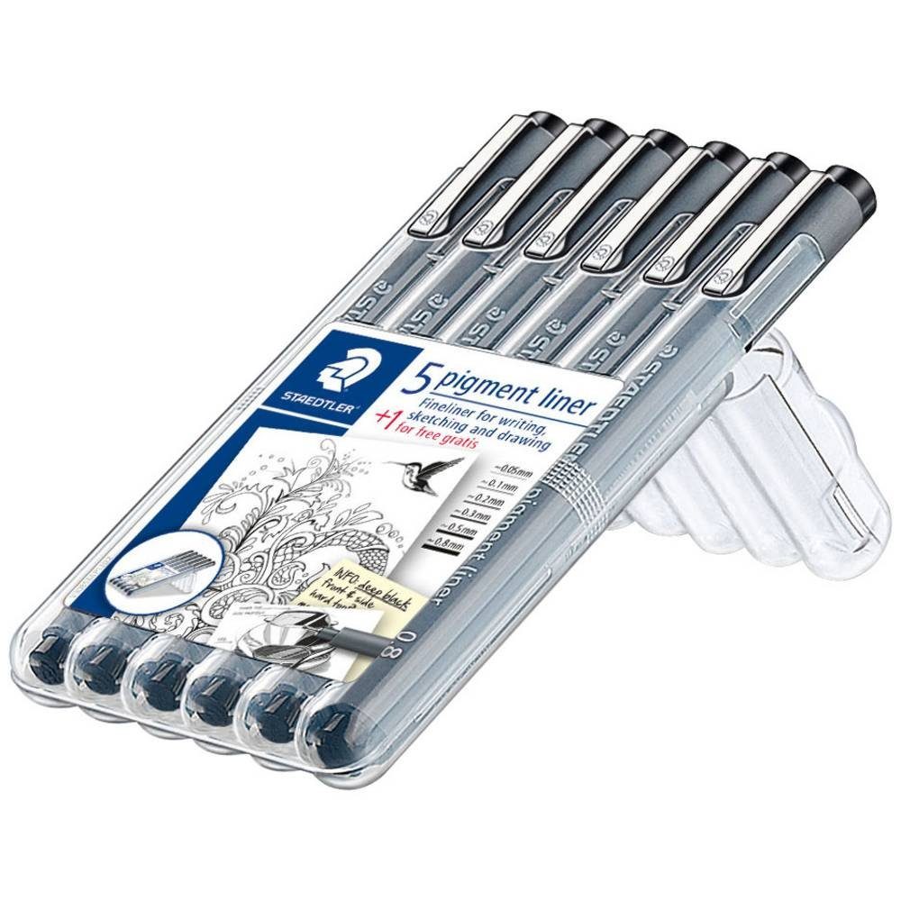 STAEDTLER Ручки pigment liner 6ST Box