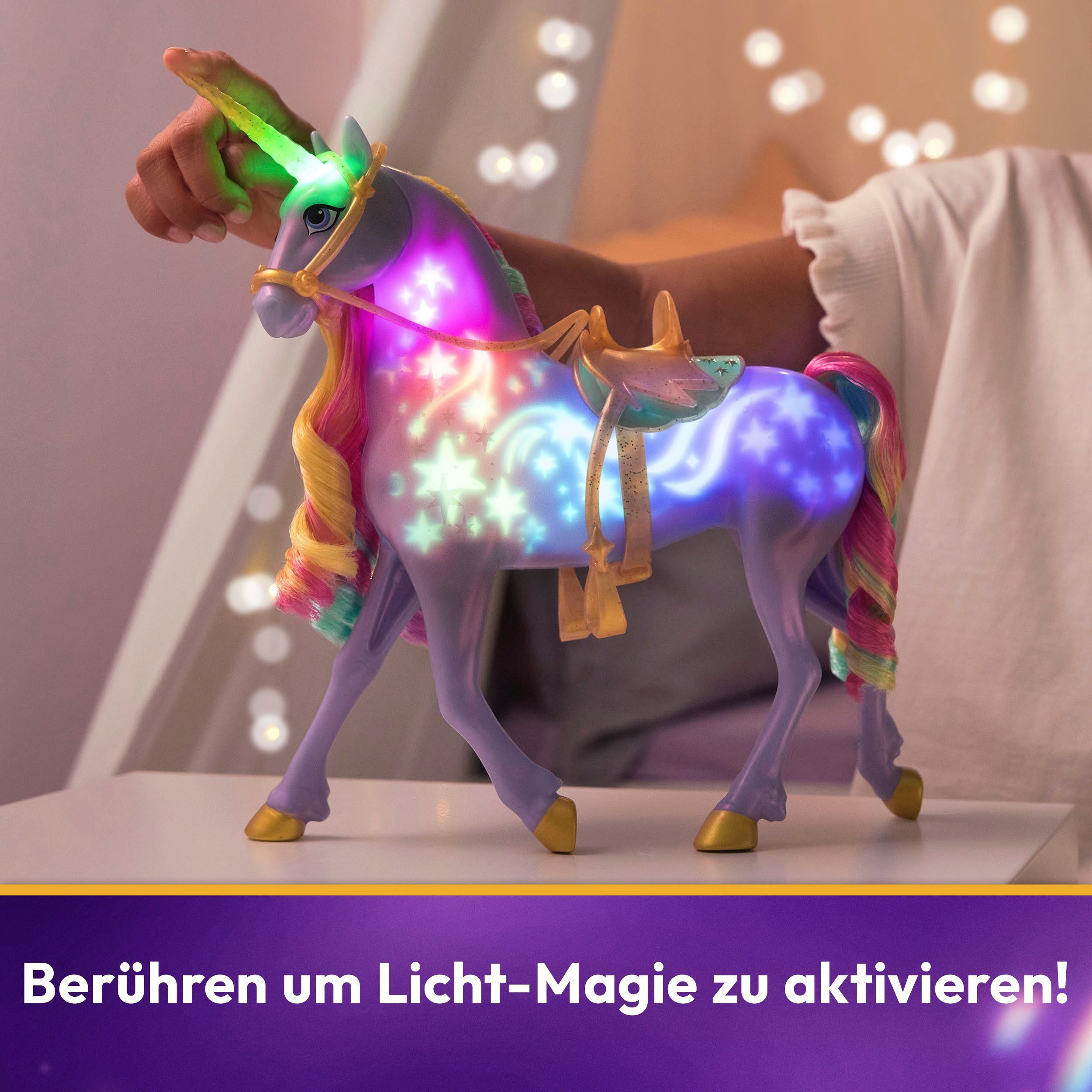 Spin Master Anziehpuppe Unicorn Academy - Interactive Rainbow Light-Up Wildstar & Sophia (Set), mit Licht- & Soundeffekt