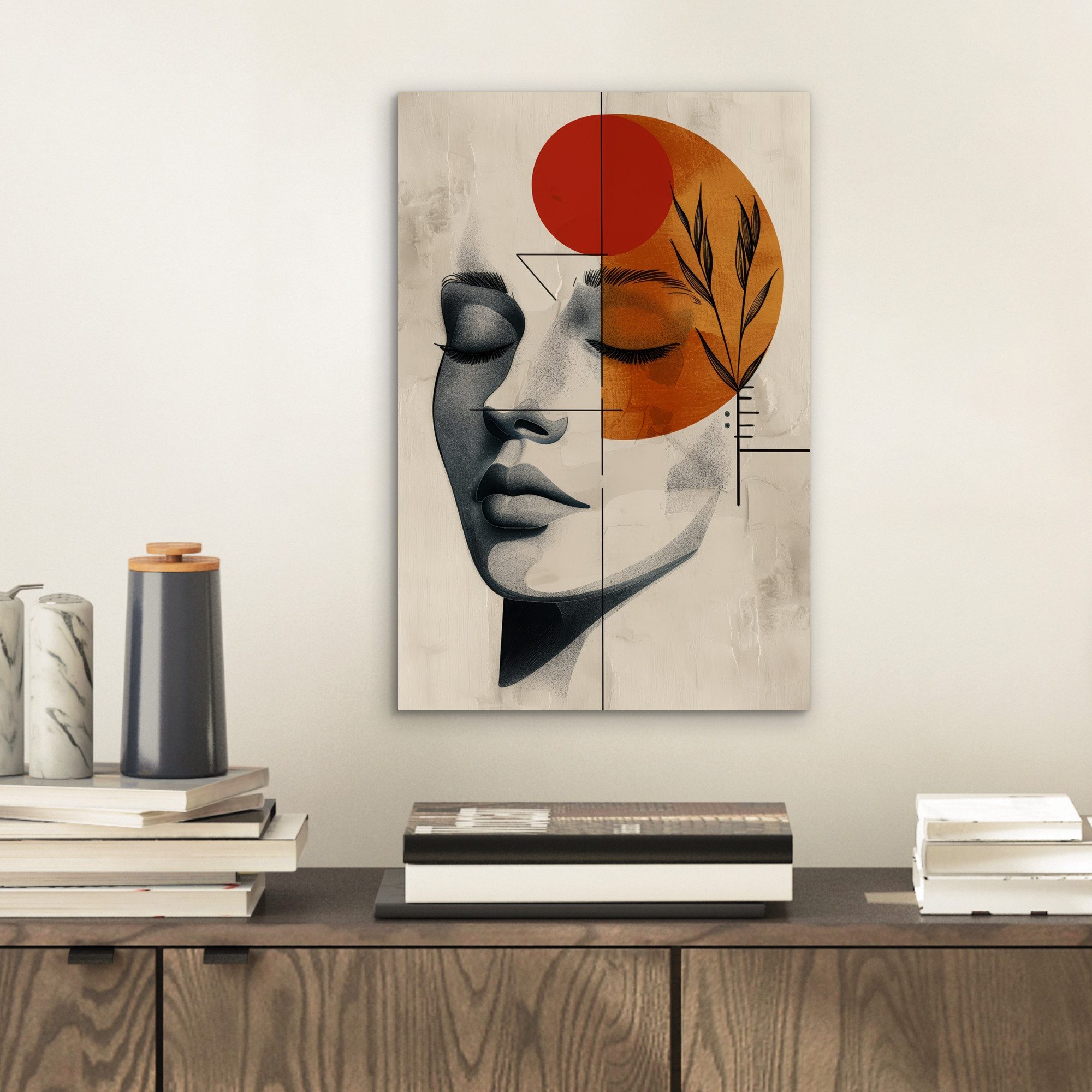 MuchoWow Metallbild Gesicht - Kreise - günstig online kaufen