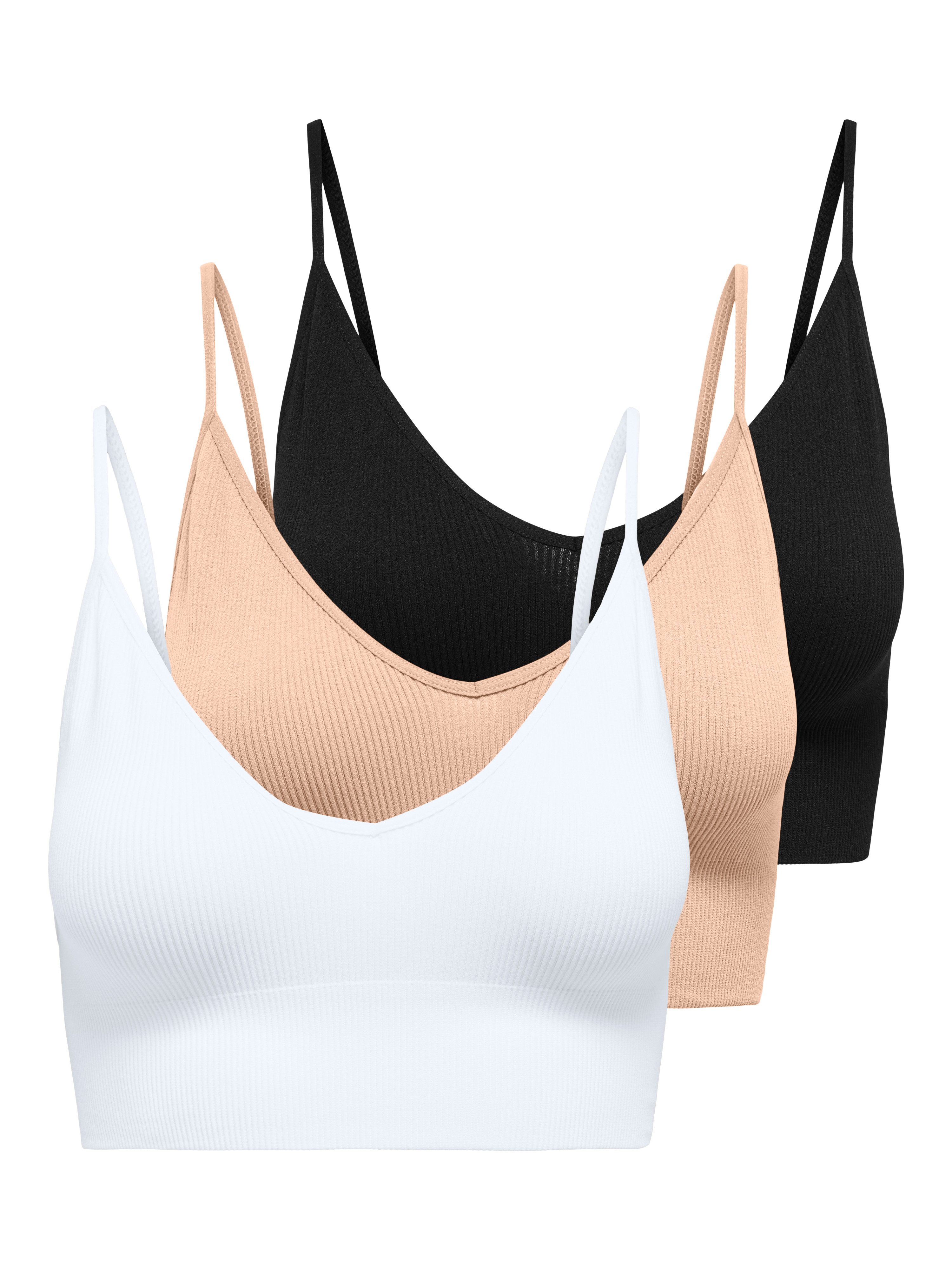 ONLY Bustier ONLVICKY RIB S-L V-NECK 3-PACK TOP NOOS (Packung, 3-tlg) figur günstig online kaufen