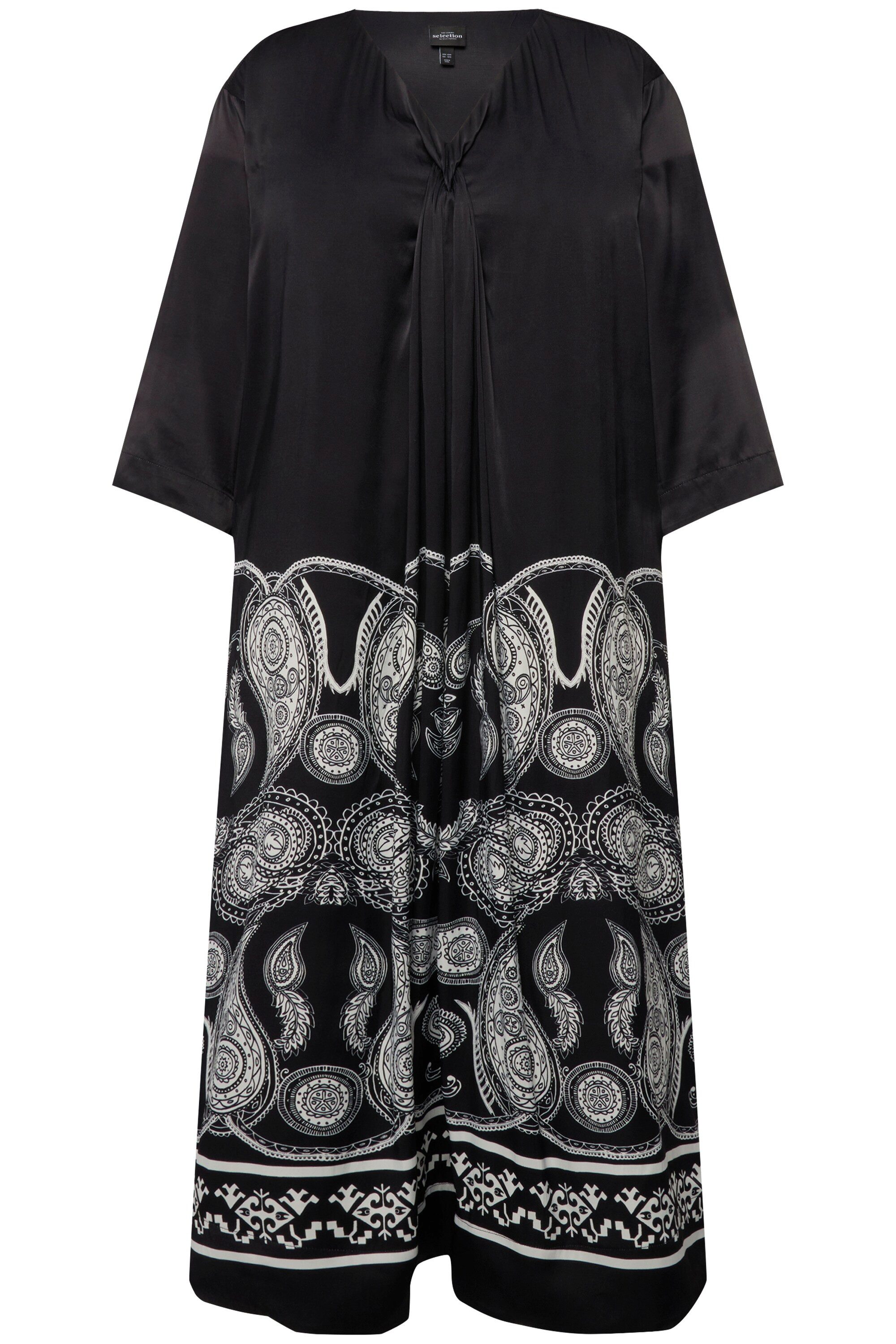 Ulla Popken Maxikleid Maxikleid Paisley-Print V-Ausschnitt günstig online kaufen