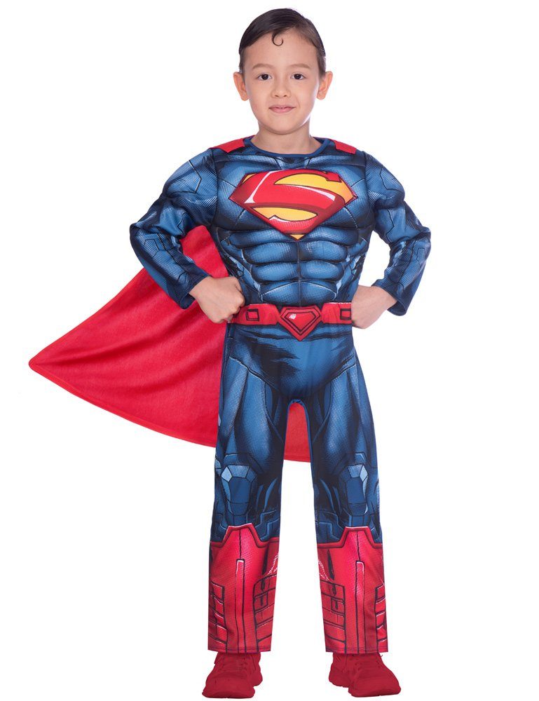 Amscan Kostüm Superman Kostüm für Jungen - Rot Blau, DC Super Heroes Kinderkostüm