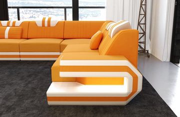 Sofa Dreams Ecksofa Design Polsterstoff Sofa Ragusa L Form M Mikrofaser Stoffsofa, Couch wahlweise mit Hocker
