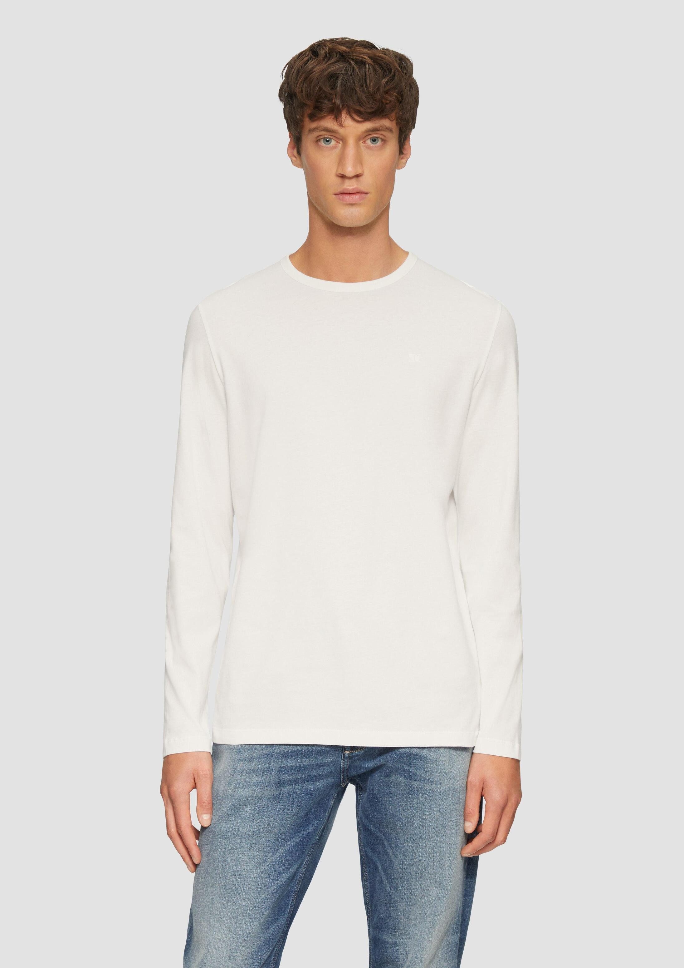 s.Oliver Langarmshirt T-Shirt Softes Longsleeve aus Jersey mit Logo-Detail
