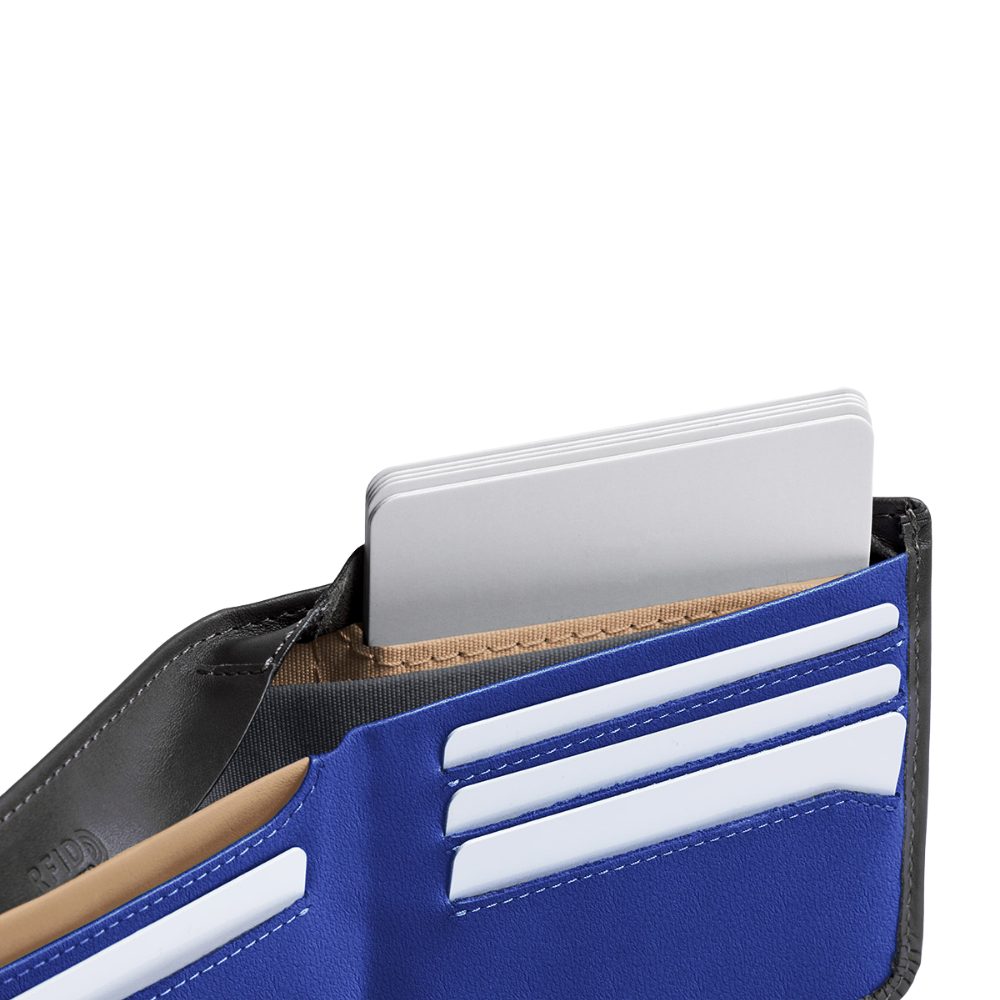 Hide Charcoal & Seek, Karten, Für Geheimfach Premium-Leder, Cobalt Bellroy Münzen 5–12+ für Brieftasche