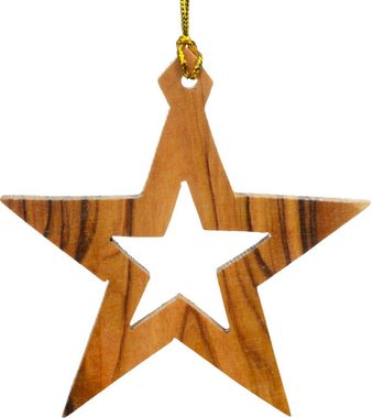 SIKORA Christbaumschmuck OH-SET5 Baumschmuck Olivenholz Anhänger aus Bethlehem ENGEL TROMPETE STERN 3er Set