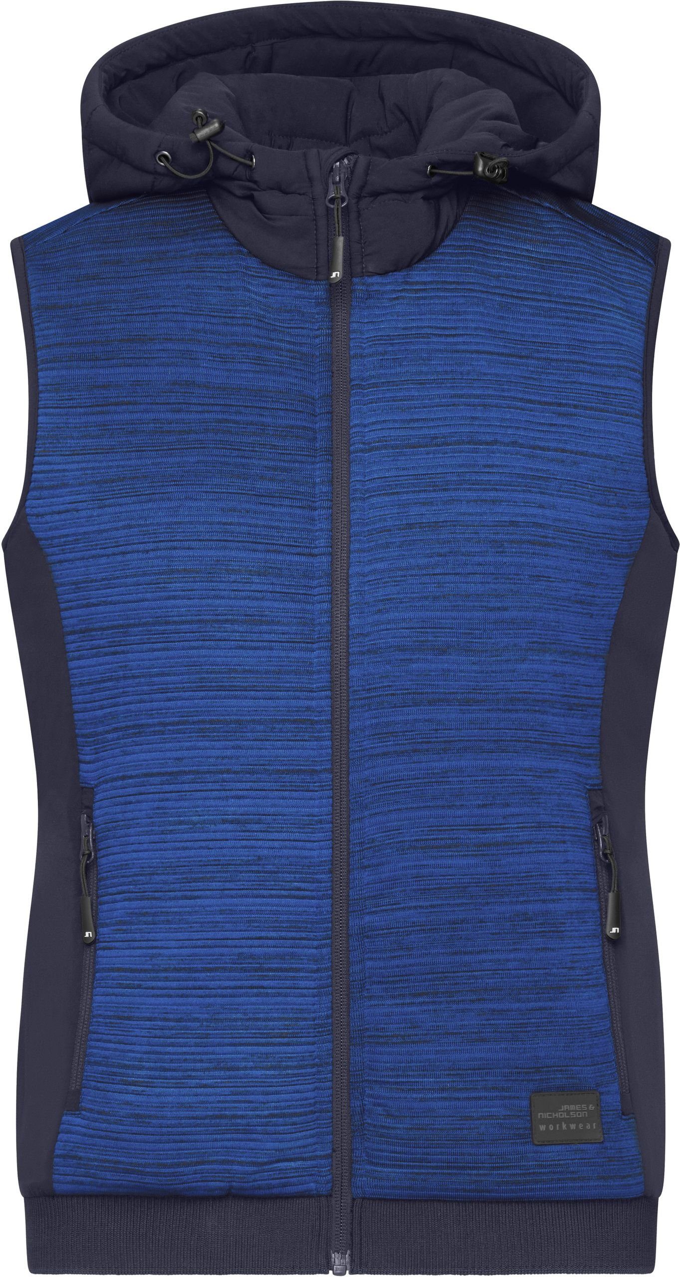 James & Fleeceweste Nicholson Gilet Hybrid Damen melange/navy royal Strickfleece