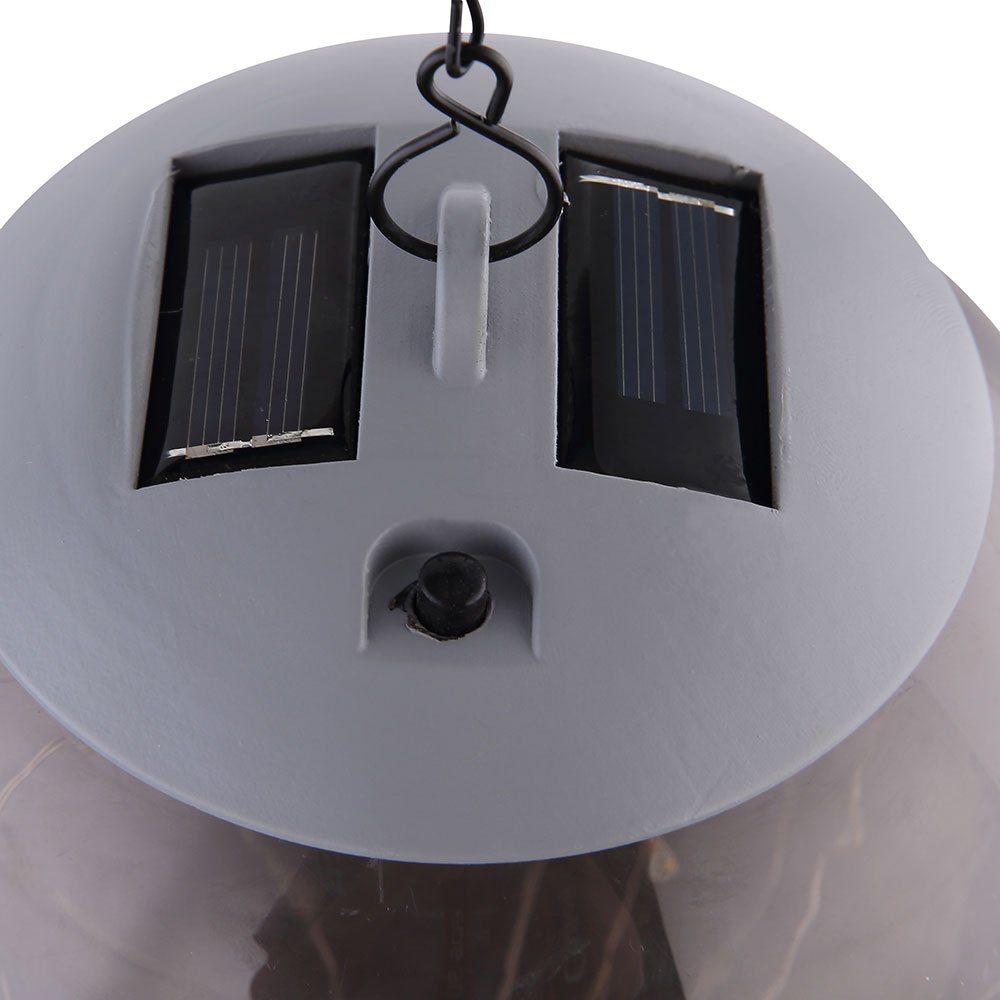 Lampen LED 2x Solar Außen Kugel LED-Leuchtmittel Solarleuchte, Garten Leuchten Hänge verbaut, Pendel rauch LED etc-shop fest Warmweiß,