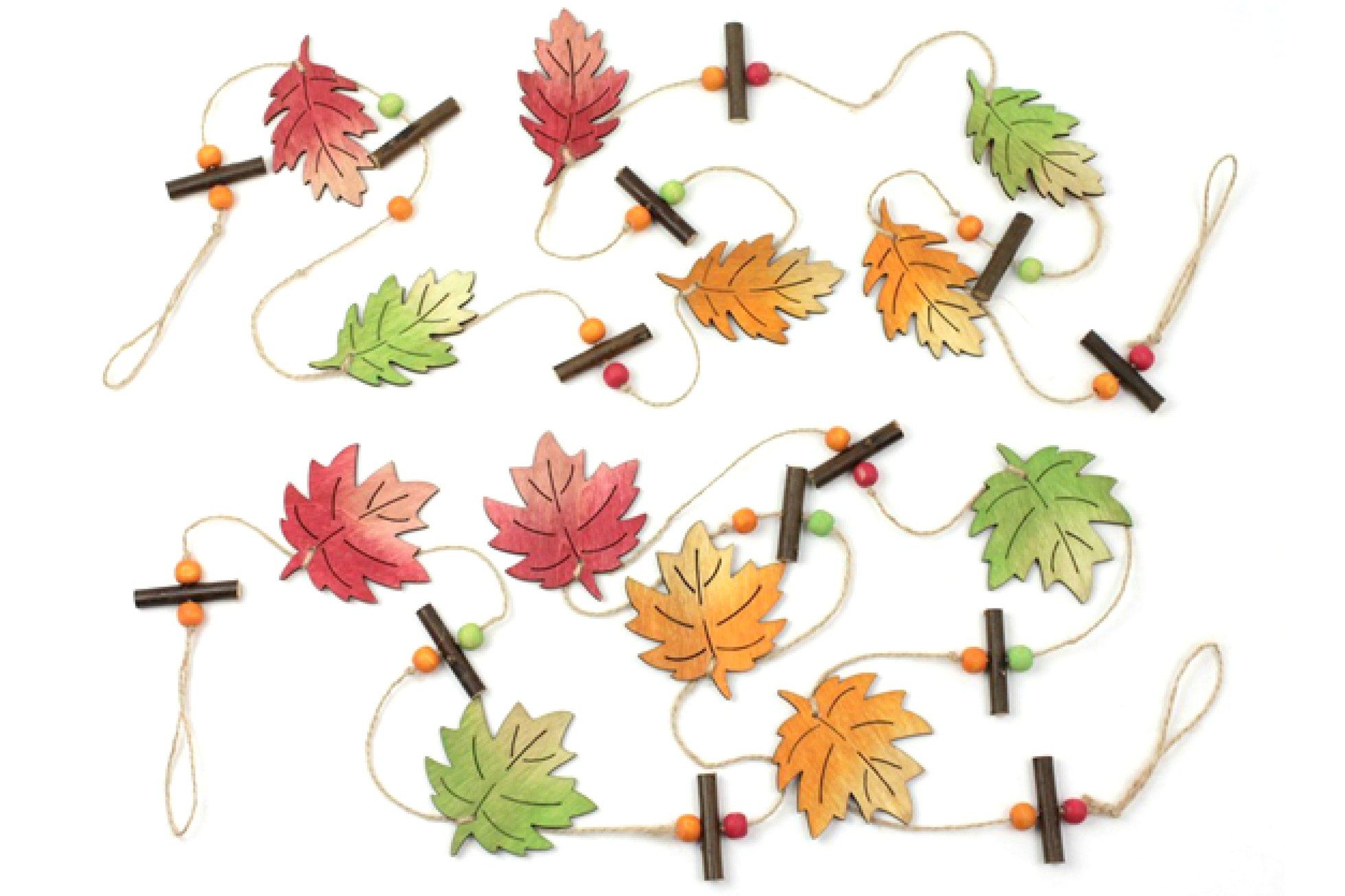 finehomegarden Hängedekoration Herbstdeko Girlande Dekohänger Dekoration Herbst Blatt 2fach sort. (Set, 2 St., 2x Girlande), Dekohänger Herbsthänger Box/ 2 Stück bunt), Herbstblätter