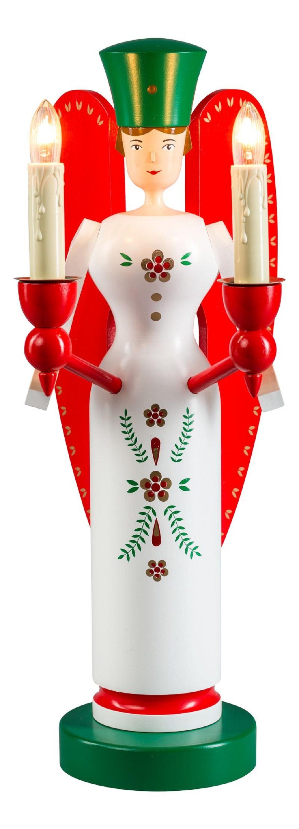 Erzgebirgische Volkskunst Richard Glässer GmbH Weihnachtsfigur Richard Glässer Engel elektrisch beleuchtet (1 St), Handarbeit aus dem Erzgebirge