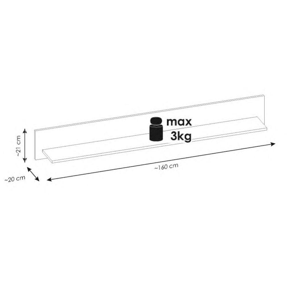 Lomadox Wohnwand STOLLBERG-61, Marmor mit grau cm ca. (6-St., weiß in 6-tlg), B/H/T: 328/200/50 Nb