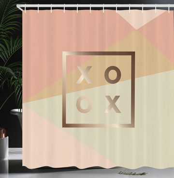 Abakuhaus Duschvorhang Moderner Digitaldruck mit 12 Haken auf Stoff Wasser Resistent Breite 175 cm, Höhe 180 cm, XOXO Minimalist Liebe Design Frame