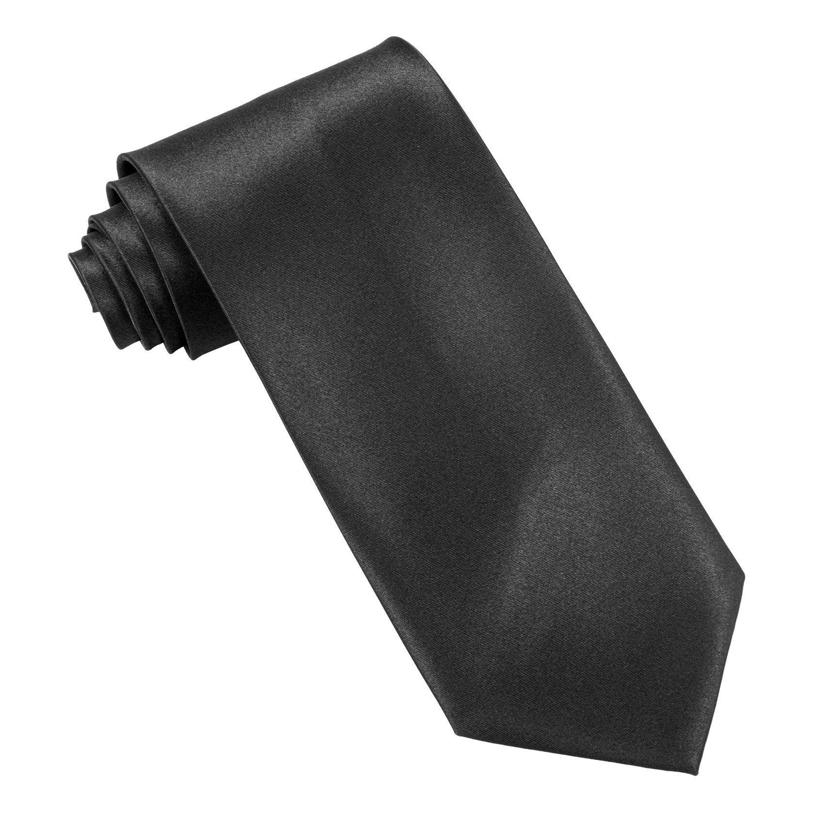 Widdmann Krawatte Schwarze Satinkrawatte Schlichter Schlips in schimmerndem Schwarz