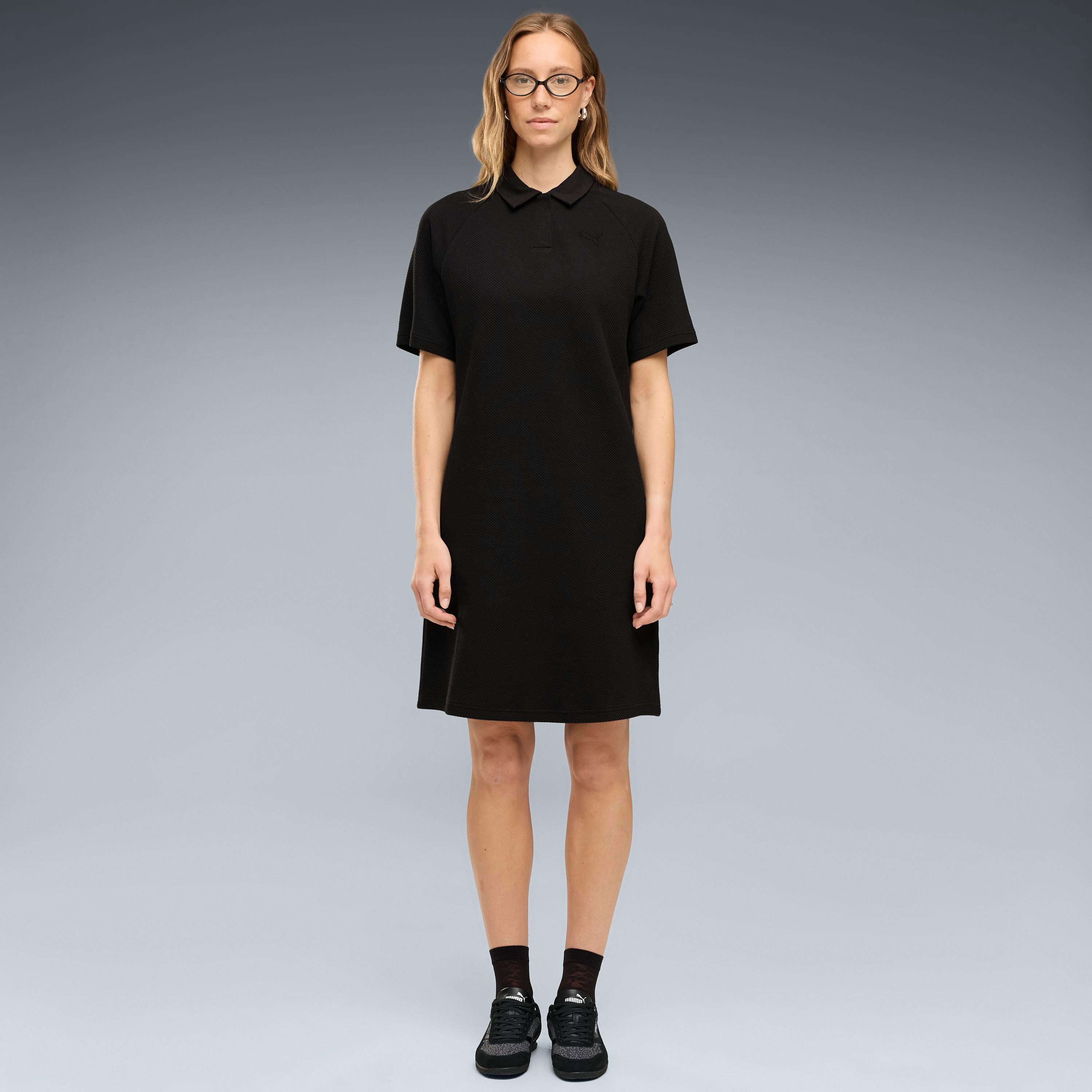 PUMA Sweatrock CLASS POLO DRESS unifarbenes Design, kniebedeckende Länge, aus Baumwollmischung