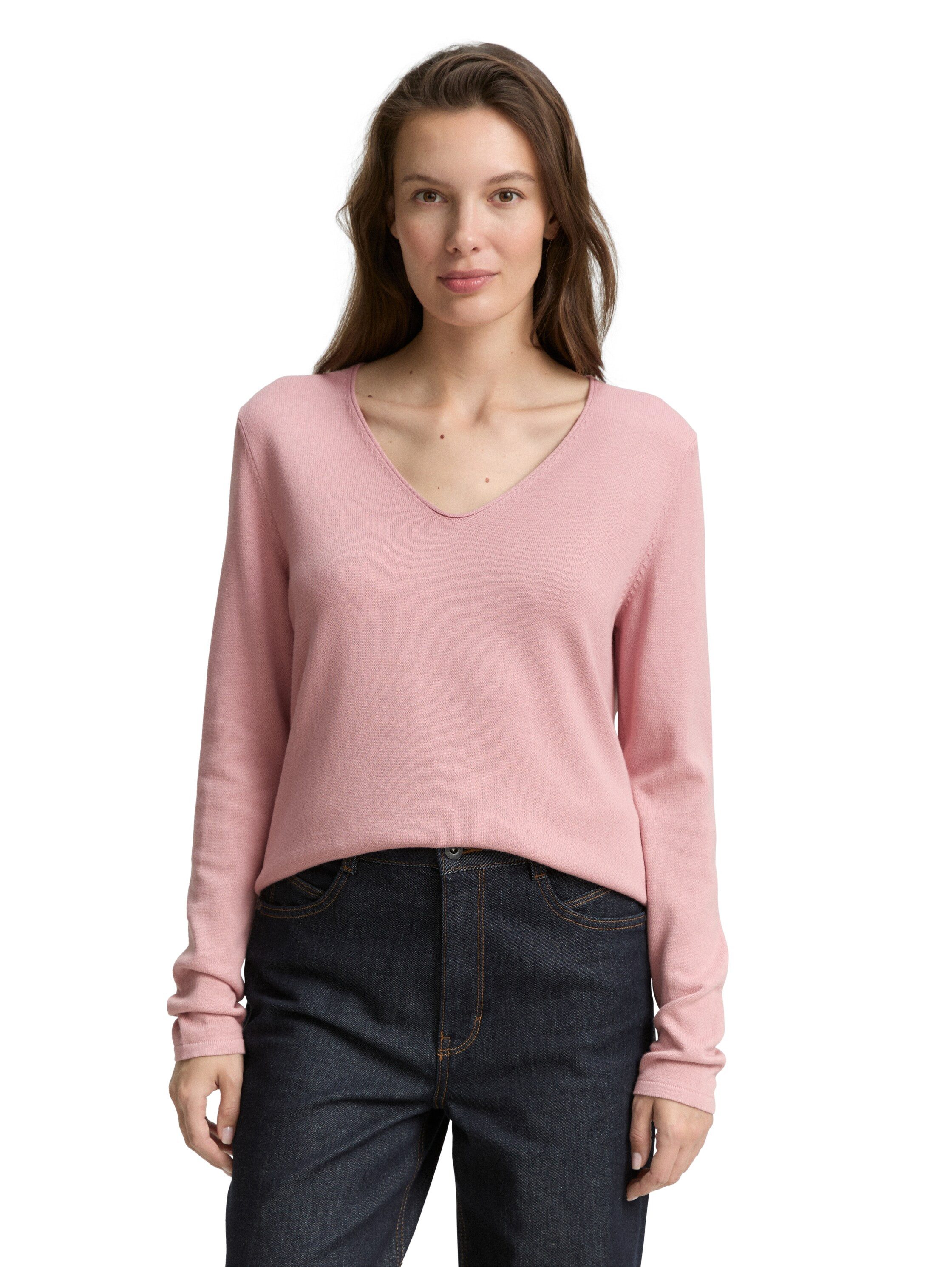 TOM TAILOR V-Ausschnitt-Pullover mit V-Ausschnitt günstig online kaufen