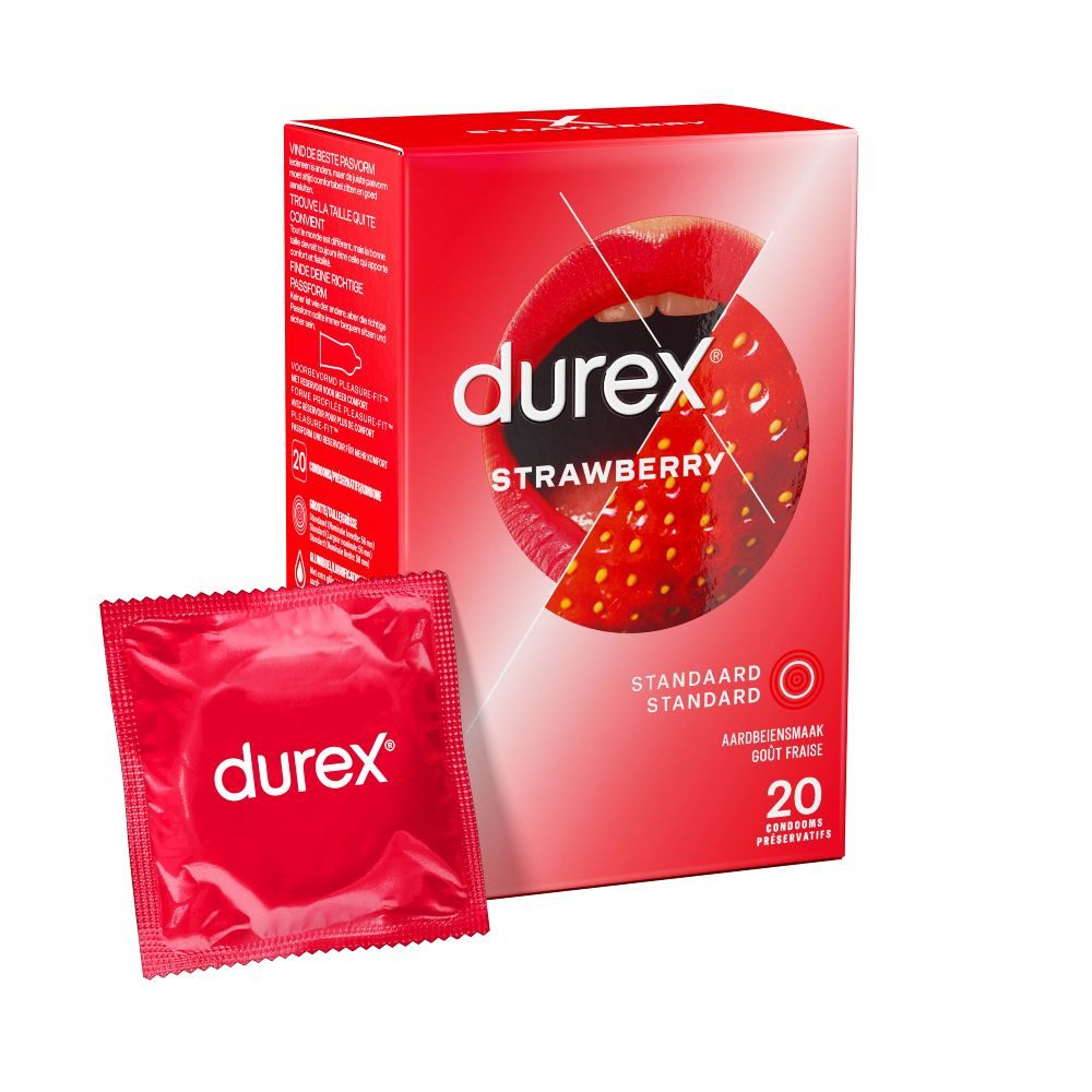 Kondome Durex Kondome mit Erdbeergeschmack - 20 Stück