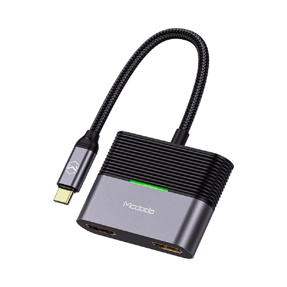 HU-7390 3in1 Type C HUB HDMI X 2+PD Gri Unterstützung der 4K-Auflösung HDMI-Adapter
