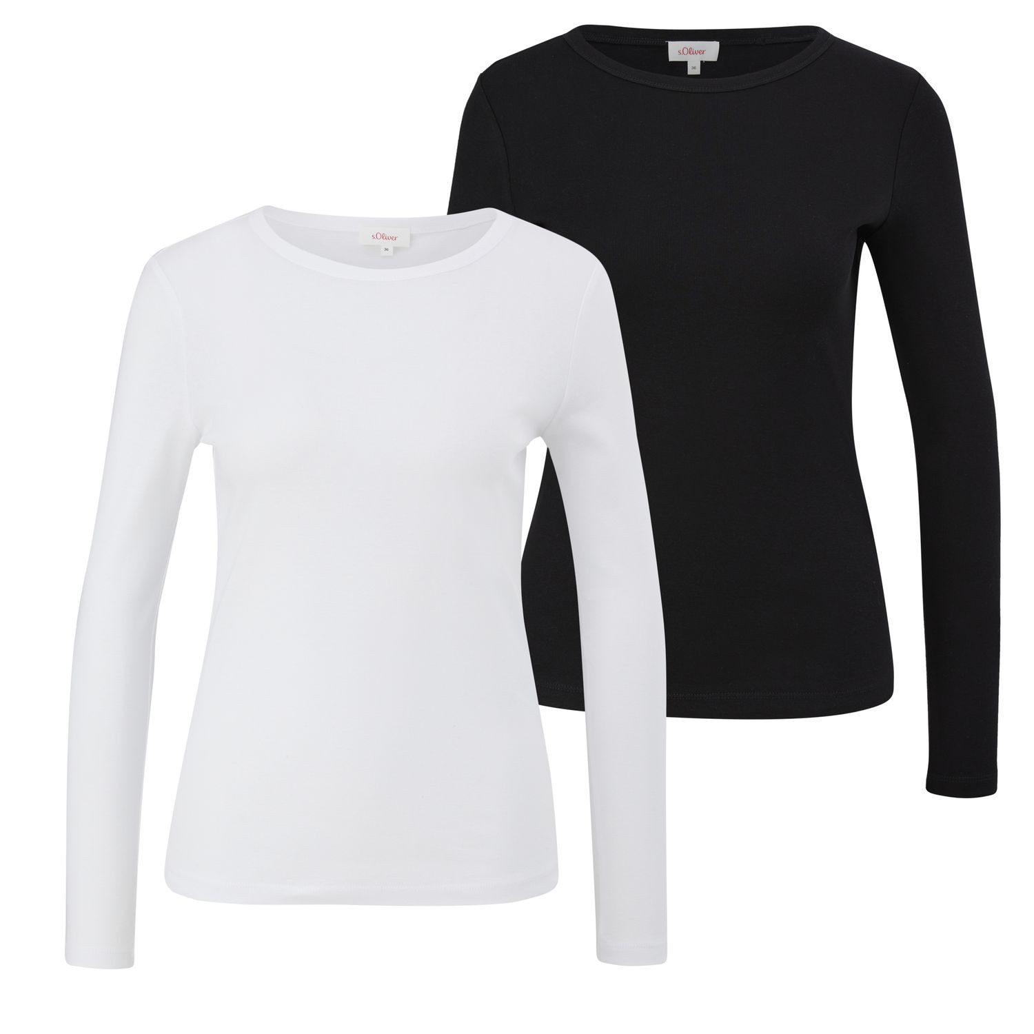 s.Oliver Longsleeve Longsleeve langarm, Rundhals-Ausschnitt, 2er Pack