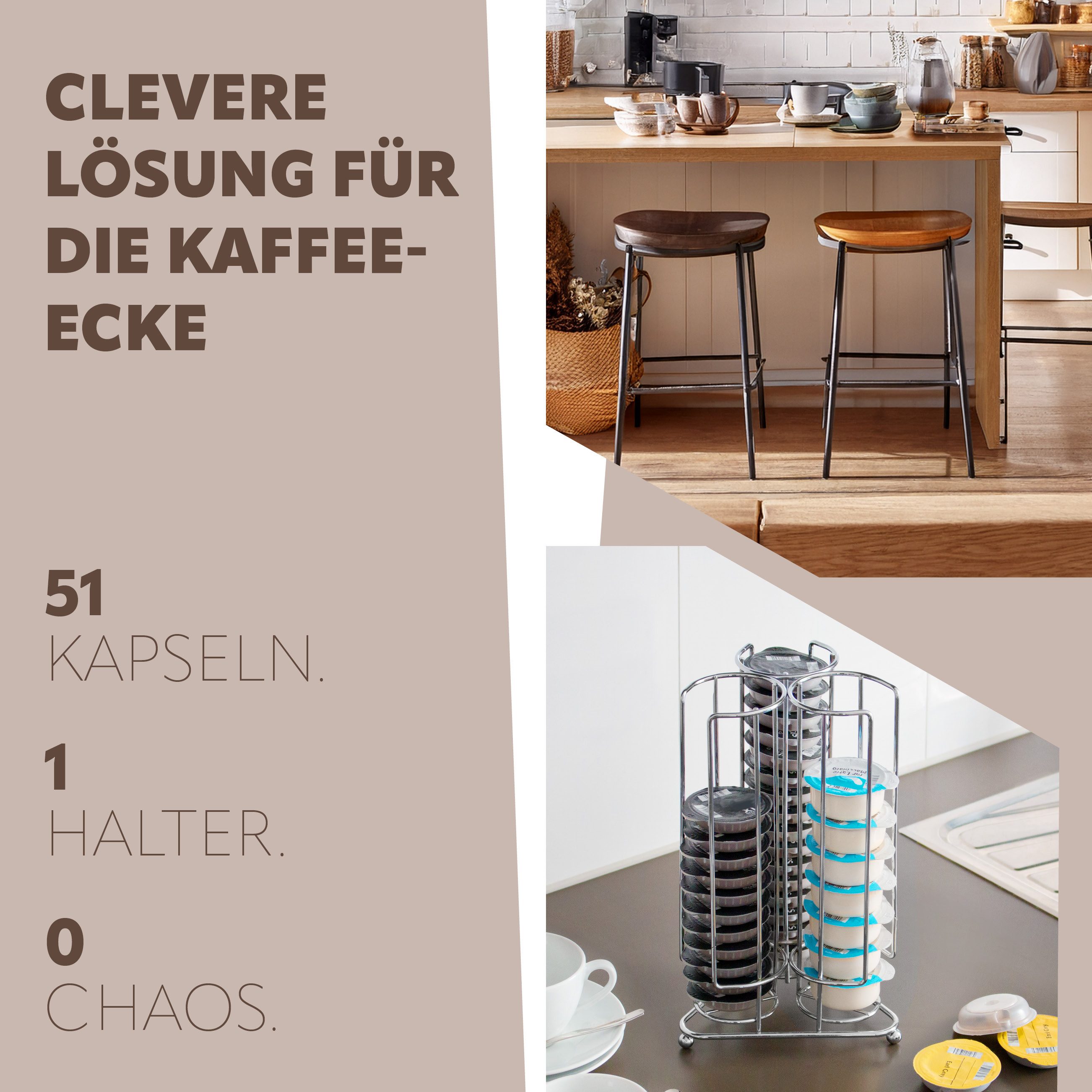 bremermann Kapselspender Kapselhalter für "TASSIMO" Kapselständer, Kapselspender bis 51 Kapseln