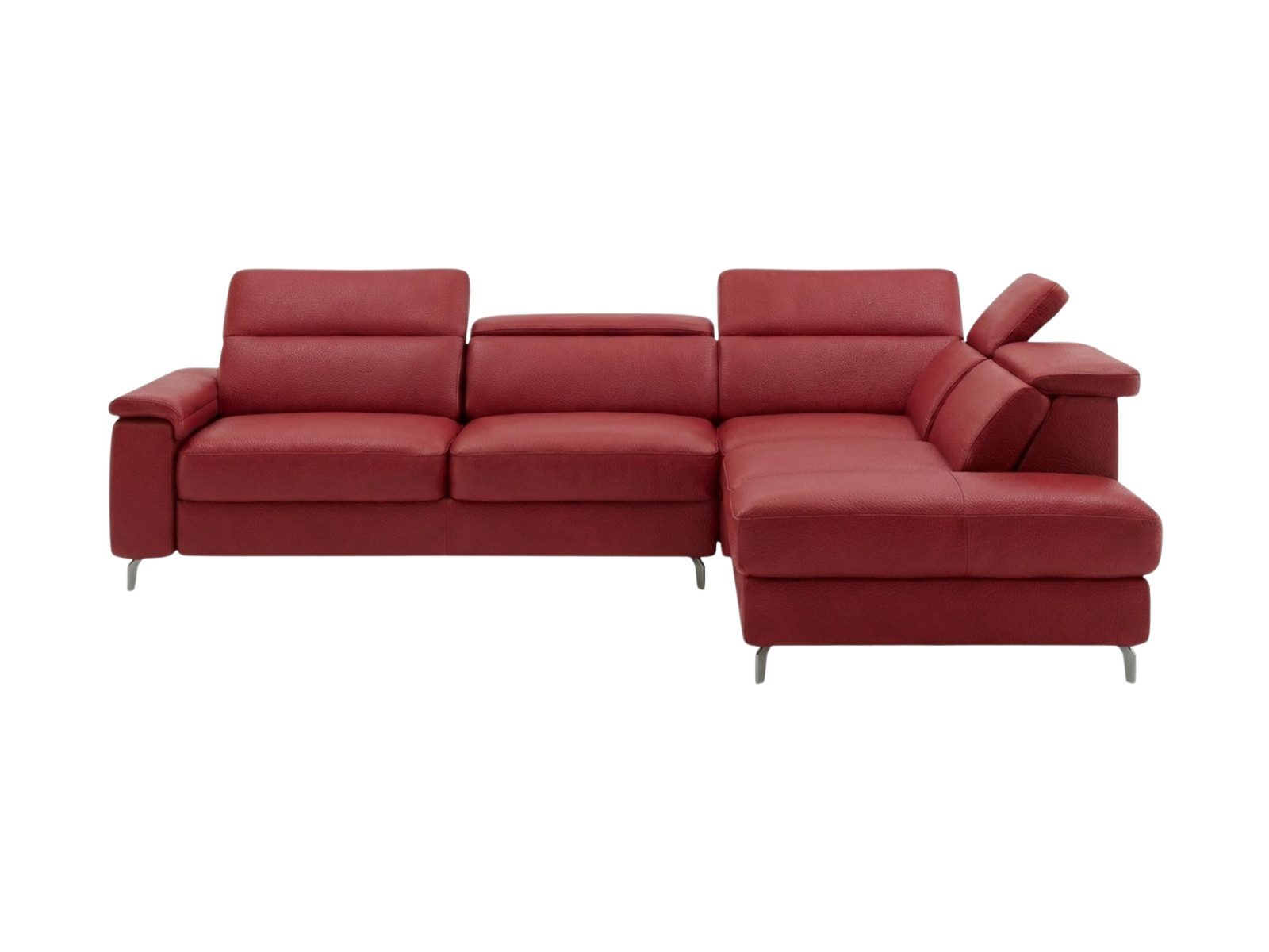 Villa Möbel Ecksofa Ambassador, L-Form 1 Teile, Echtleder-Ecksofa mit Kopfteilverstellung fürs Wohnzimmer