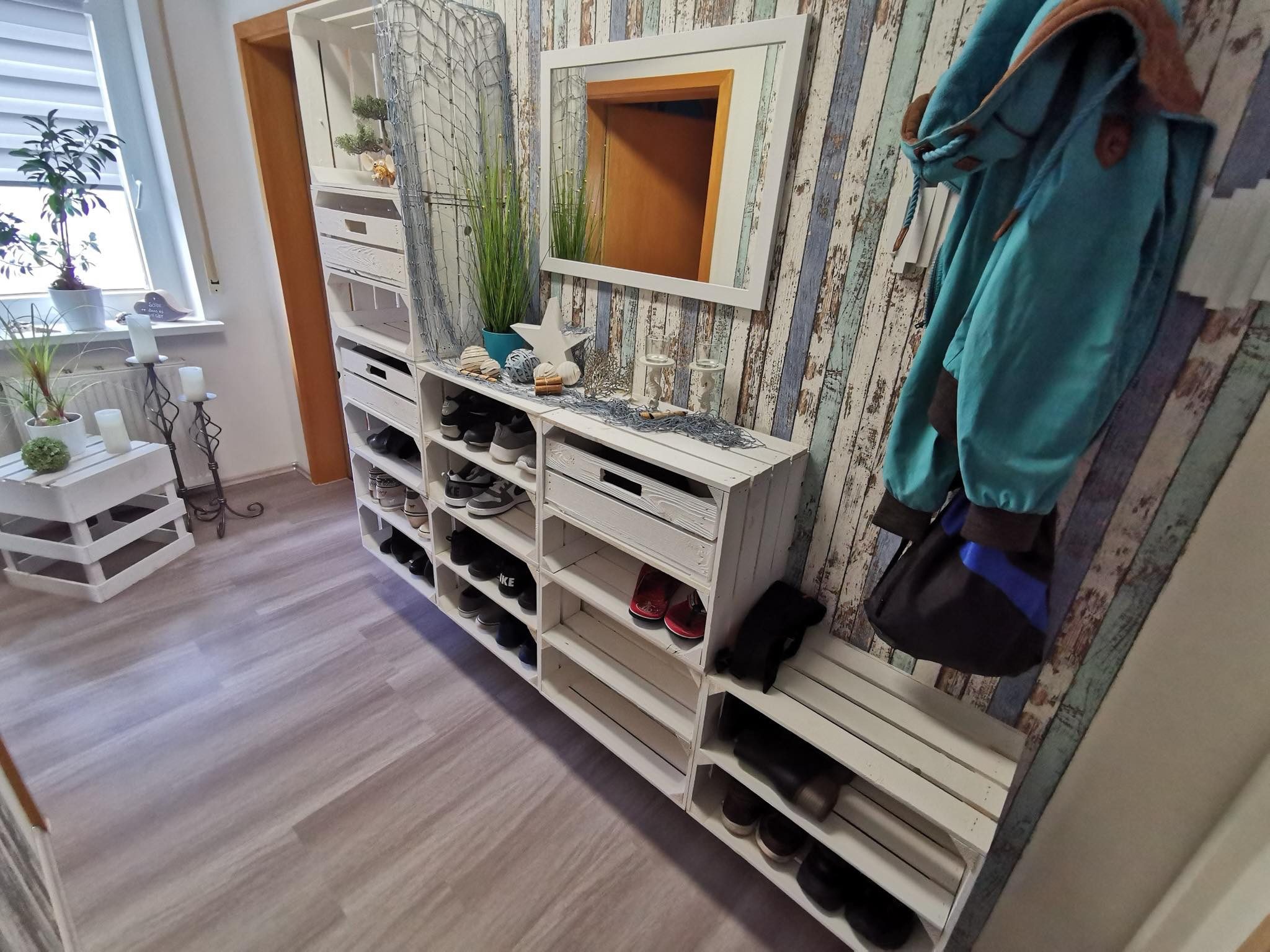 Allzweckkiste Hocker weiss Sitzhocker Ablagetisch Holzhocker günstig online kaufen