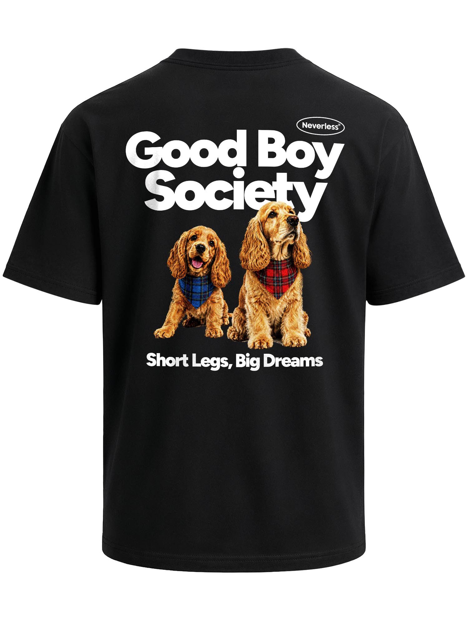 Neverless Oversize-Shirt Herren T-Shirt - Design Good Boy Society - Oversized Relaxed Fit mit Print