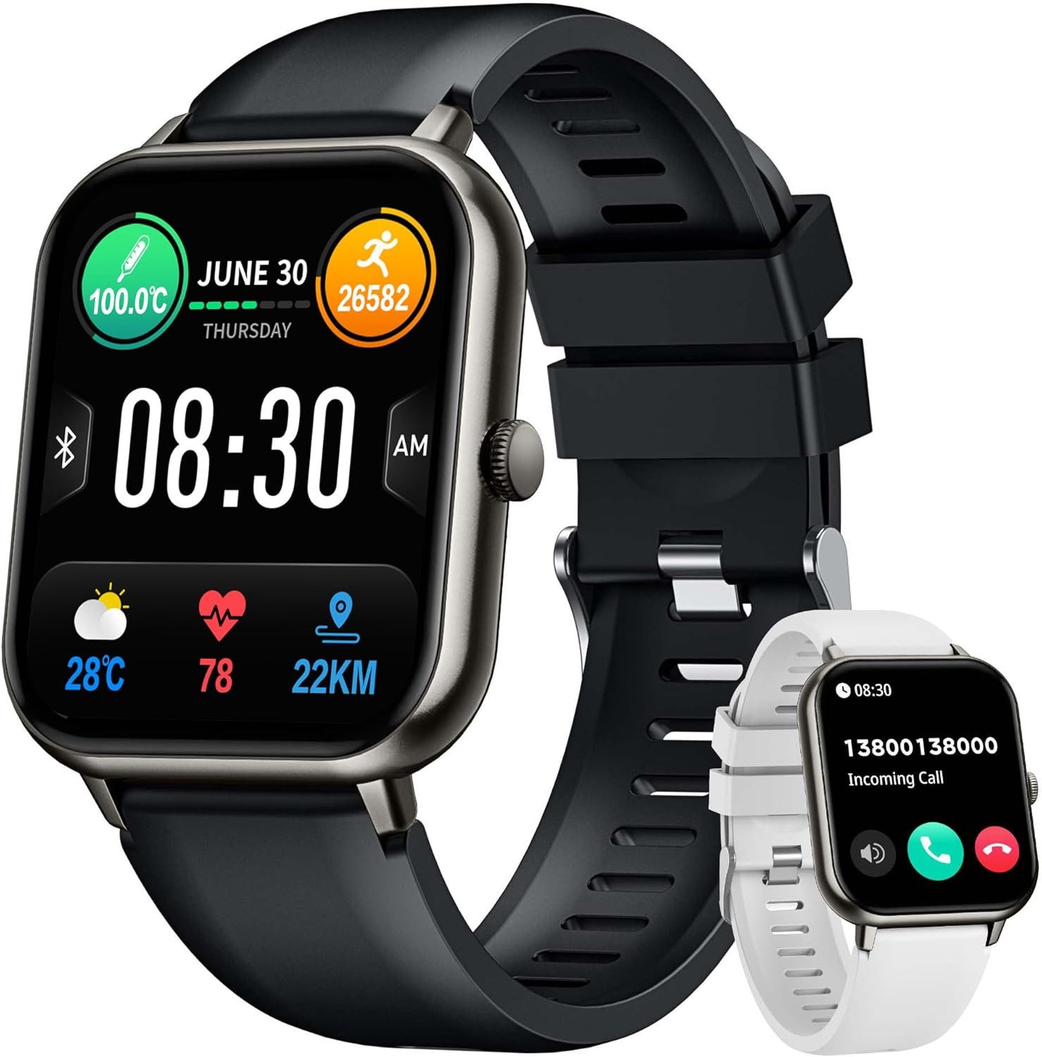 idomars Smartwatch (4,5 cm, android ios), Smartwatch mit 1.83" HD Display, Bluetooth Anrufen