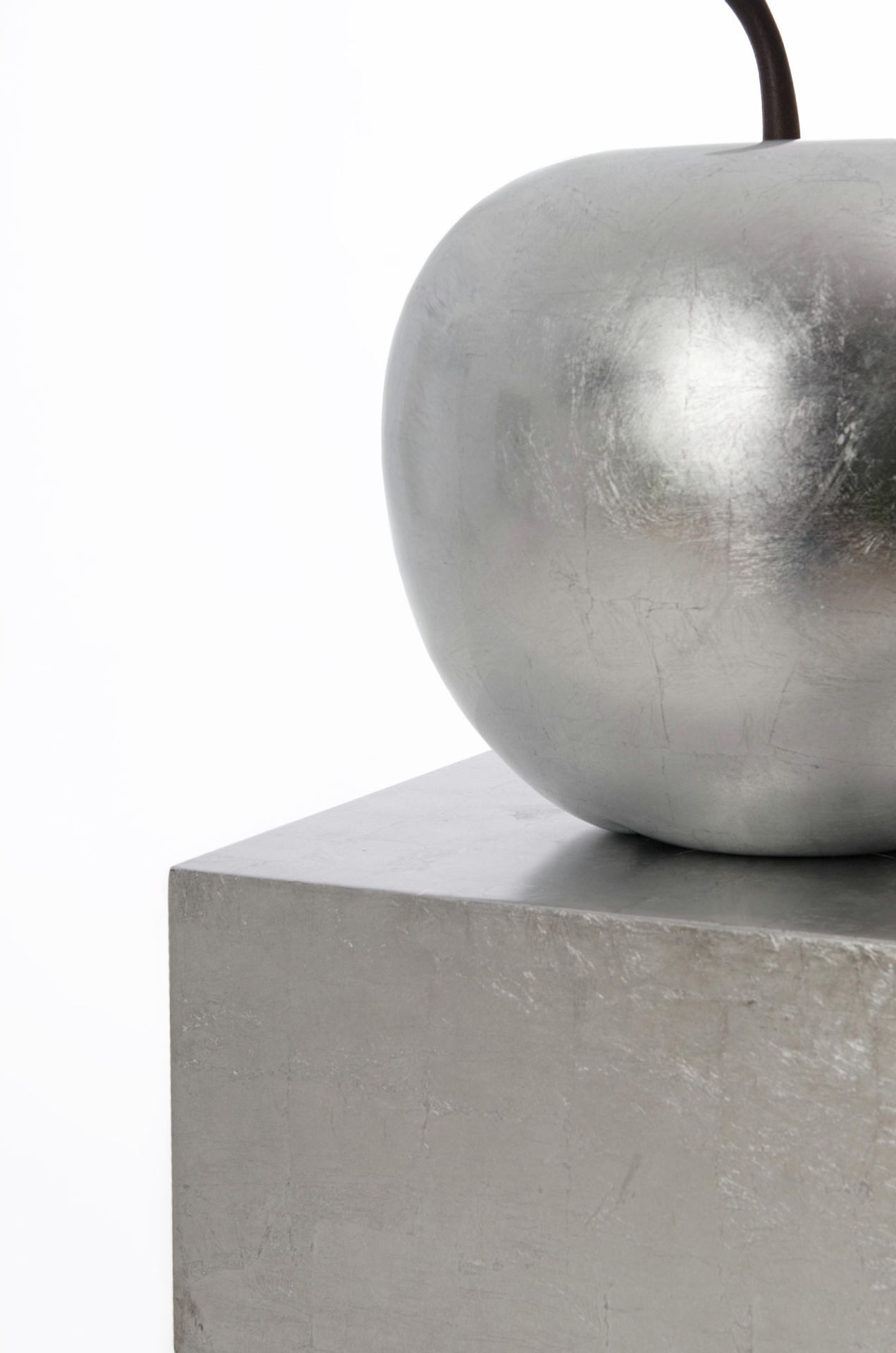 VIVANNO Blumenständer Fiberglas PODEST Säule - Blattsilber Blattoptik Hochglanz (1 St), 30x30x60 cm