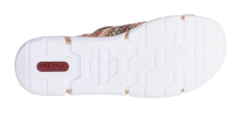 Rieker Pantolette, Keilabsatz, Sommerschuh, Schlappen im Sommerlook