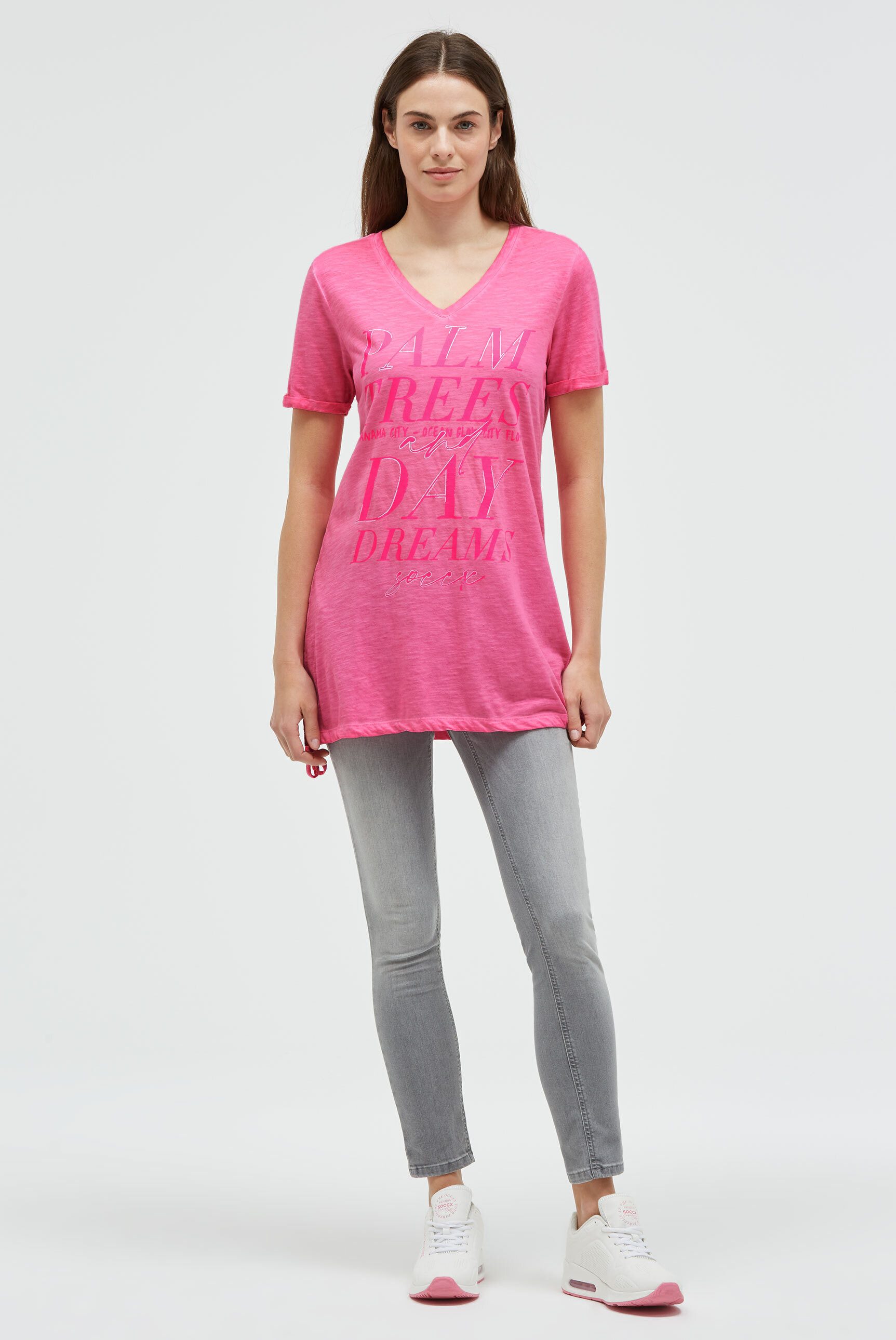 SOCCX V-Shirt aus Baumwolle