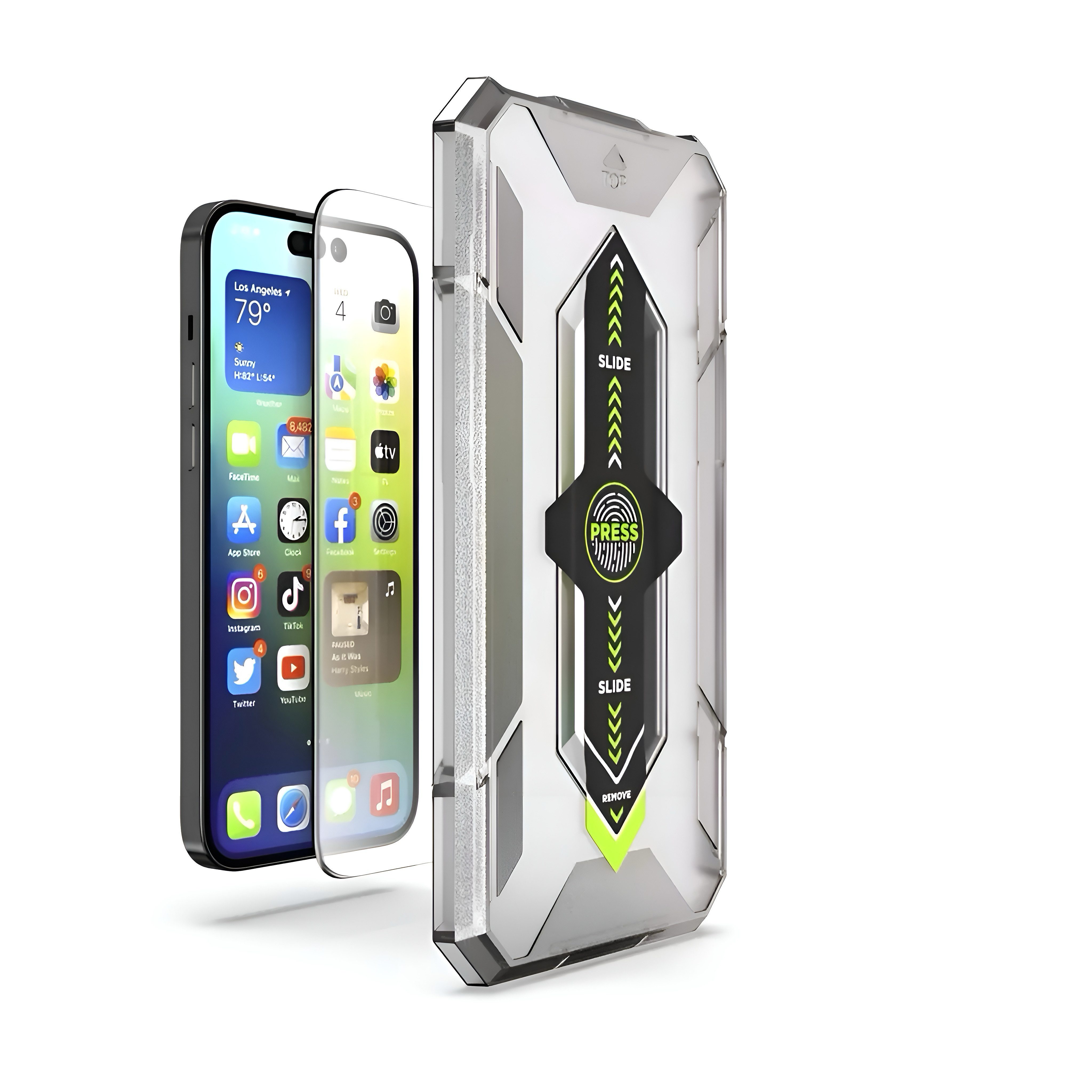 Displayschutzglas Panzerglas iPhone 14 Pro Max 2er Set mit Rahmen & 9H Beschichtung