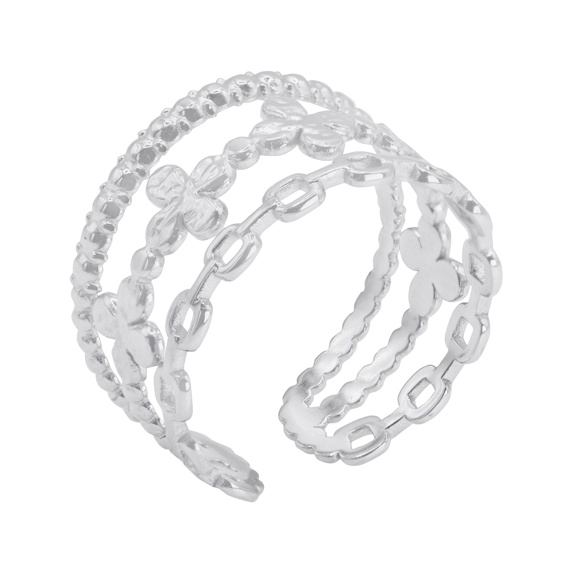 Fingerring Rabir silberfarben