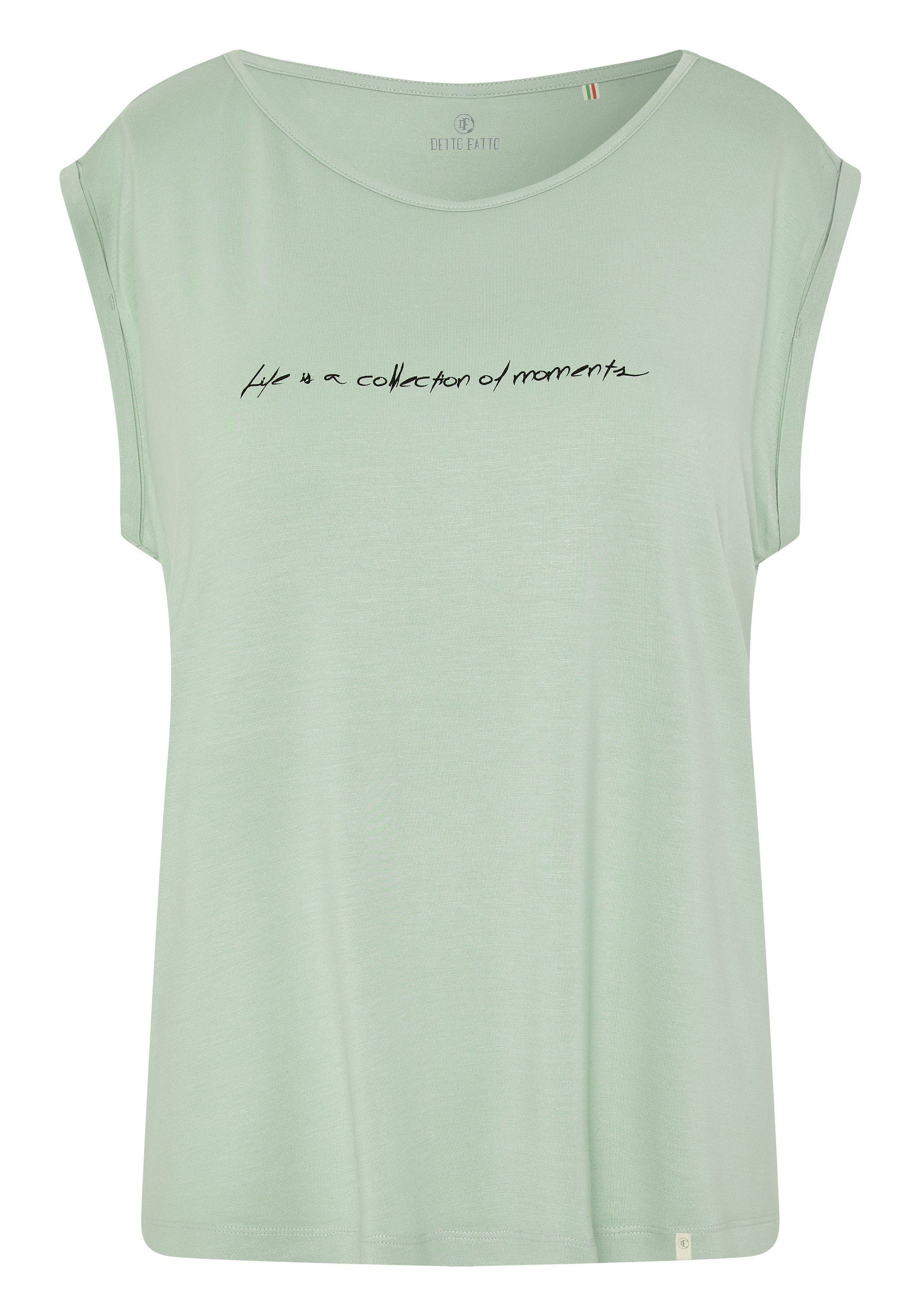 Detto Fatto Print-Shirt mit zartem Schriftzug günstig online kaufen