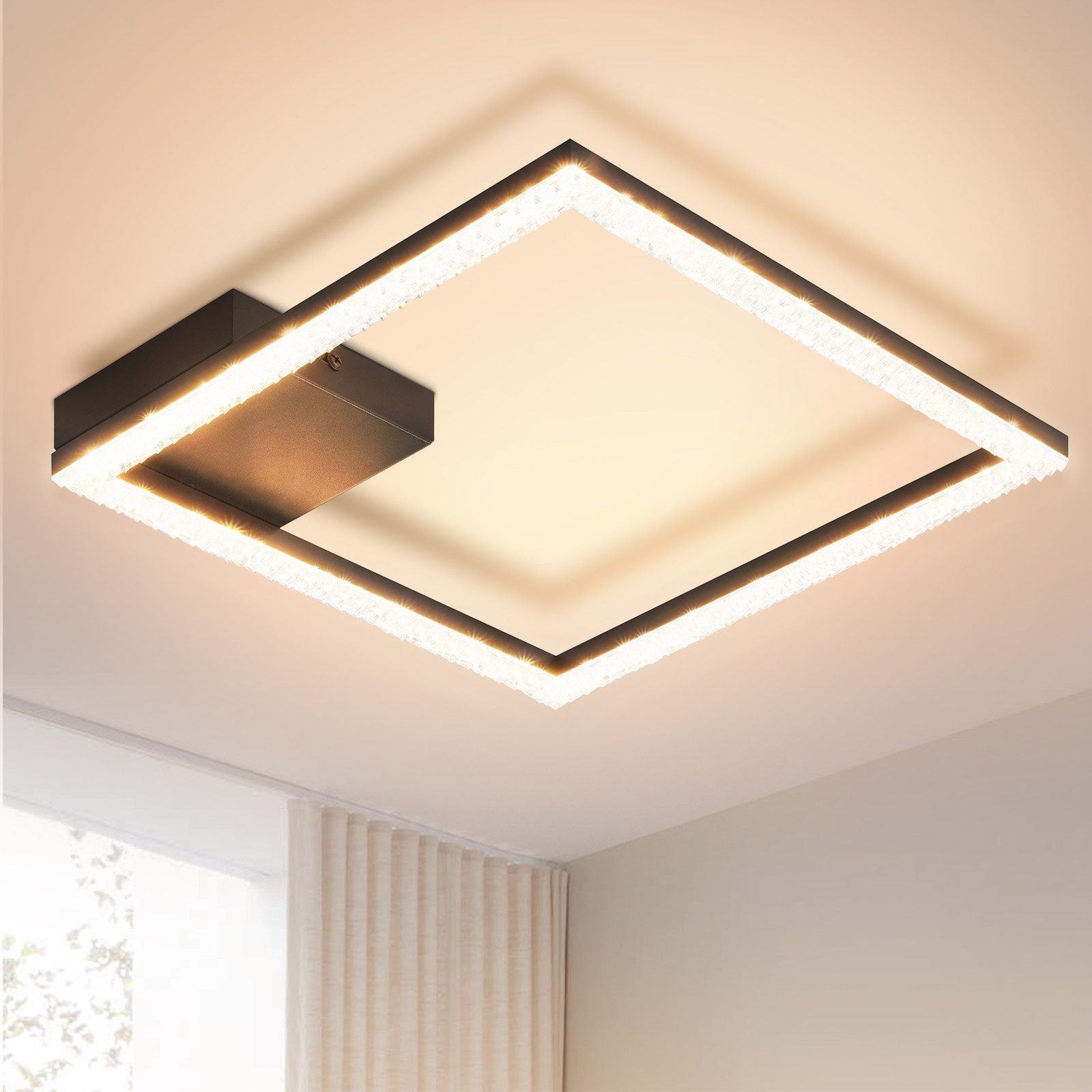 Nettlife LED Deckenleuchte Kristall Schwarz 12W günstig online kaufen