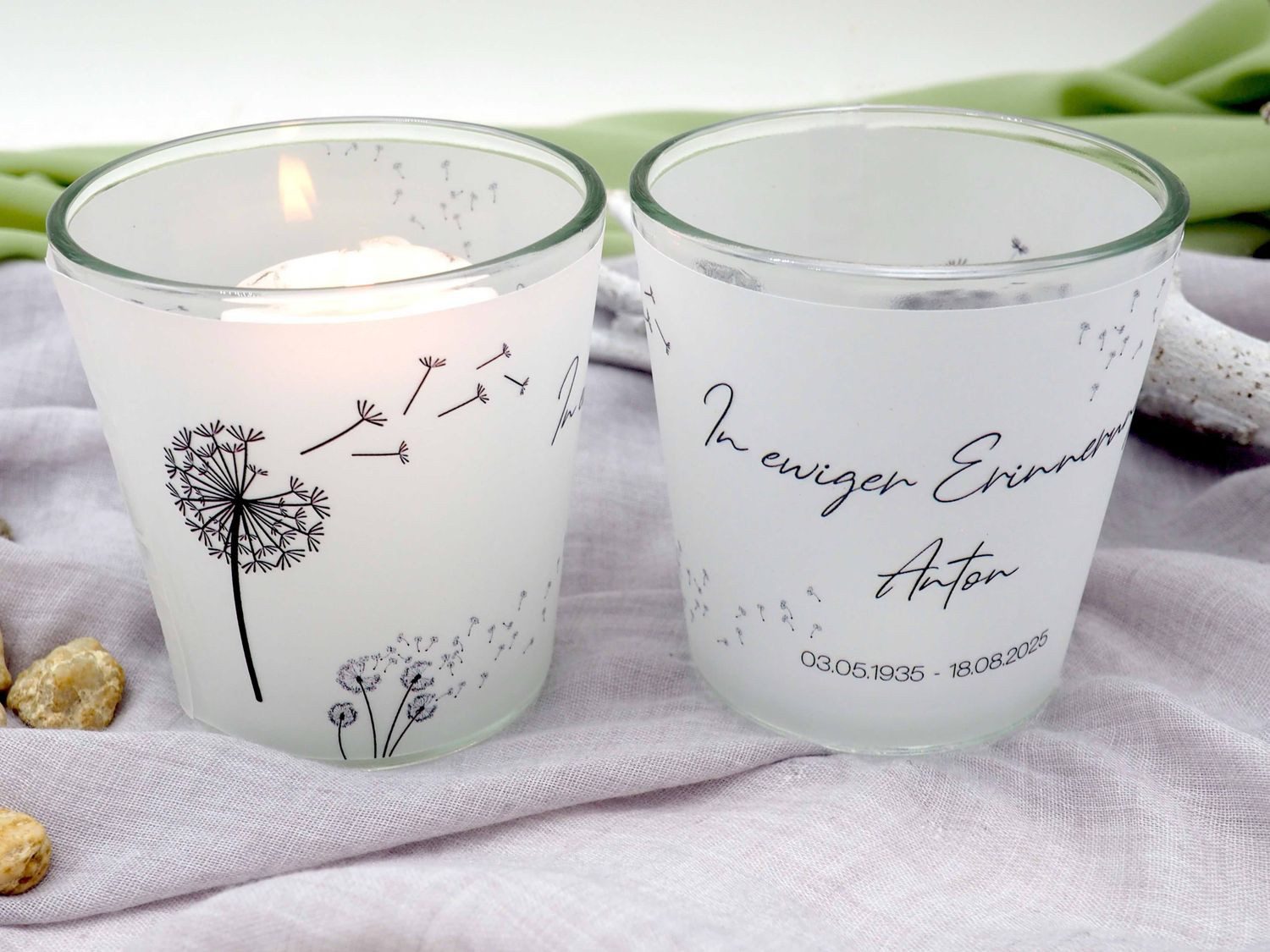 ZauberDeko Windlicht Windlicht Votiv Banderole Anteilnahme günstig online kaufen