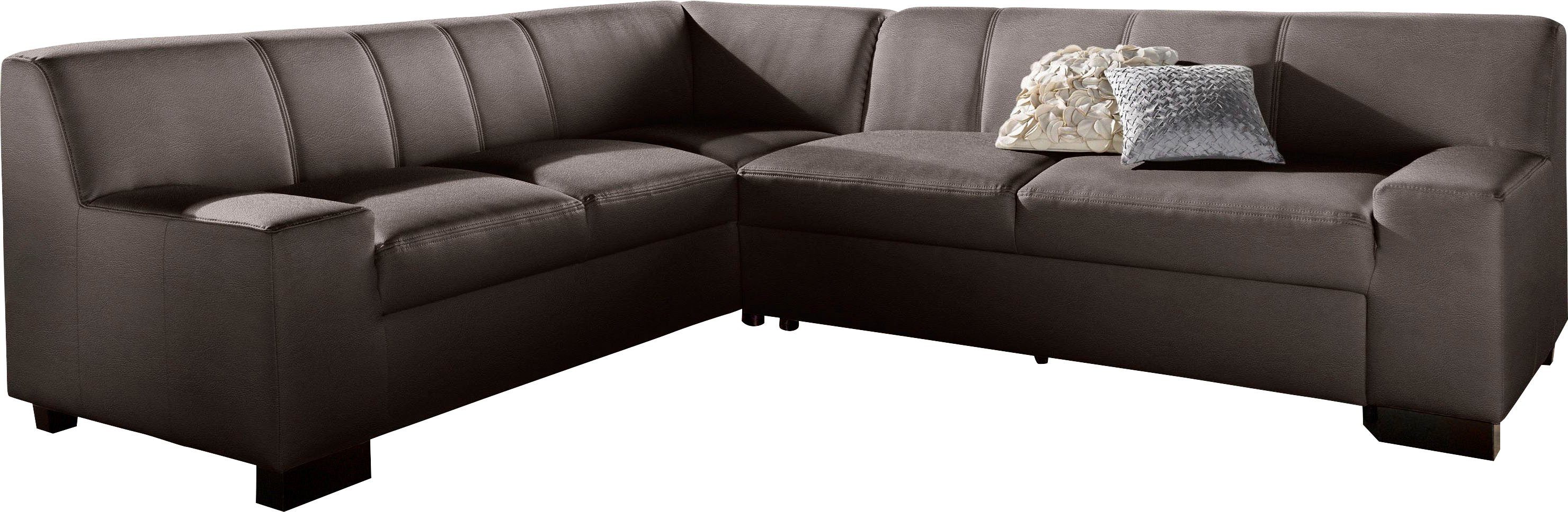 DOMO collection Ecksofa Norma, moderne Armlehnen, zeitlos und elegant, L-Form, wahlweise mit Bettfunktion