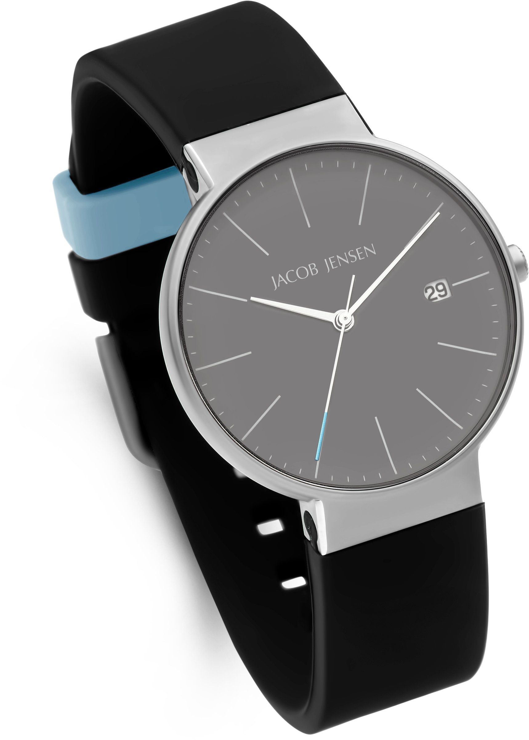 Jacob Jensen Titanuhr Armbanduhr Datum Titanium Timeless Nordic ⌀37mm