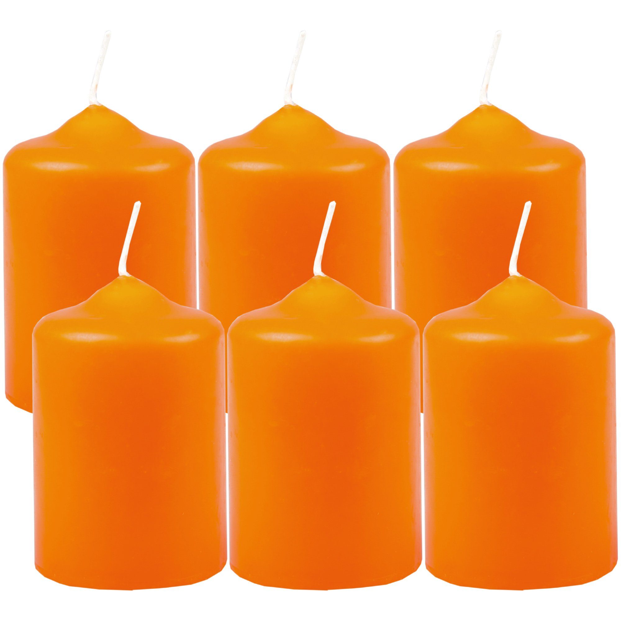 HS Candle Stumpenkerze Dekokerze (6-tlg), Wachskerzen Ø4cm x 6cm Teelicht Durchmesser, viele Farben