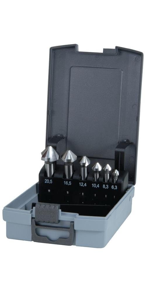 Ruko Kegelsenker Kunststoffkassette 6-teilig mm ° HSS 6,3-20,5 Kegelsenkersatz 335 DIN 90 C