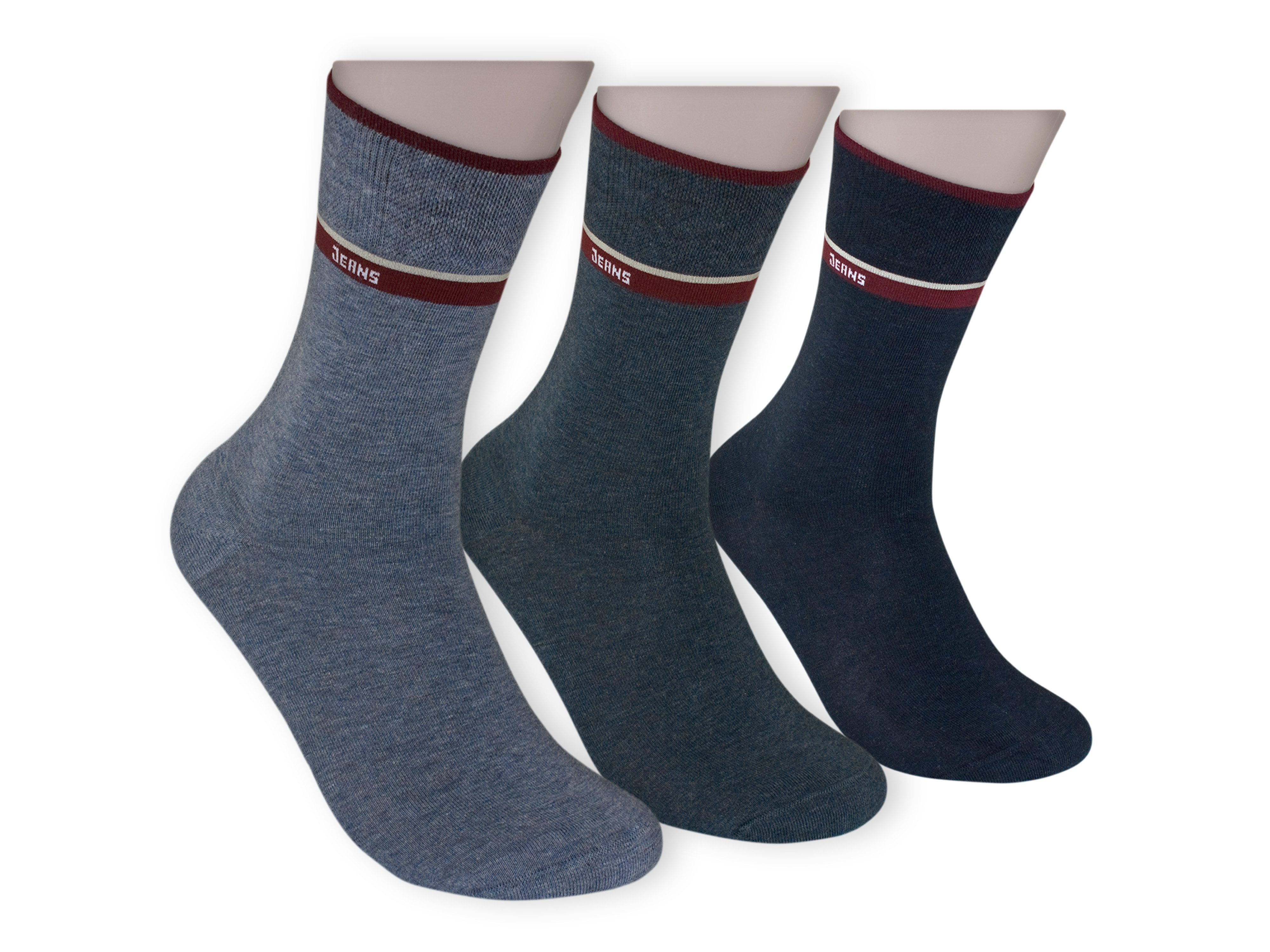 Die Sockenbude Komfortsocken RS - HARMONY-Strumpf JEANS mit Komfortrand (Bund, 3-Paar, extrafeine Maschenqualität) verschiedene Jeanstöne