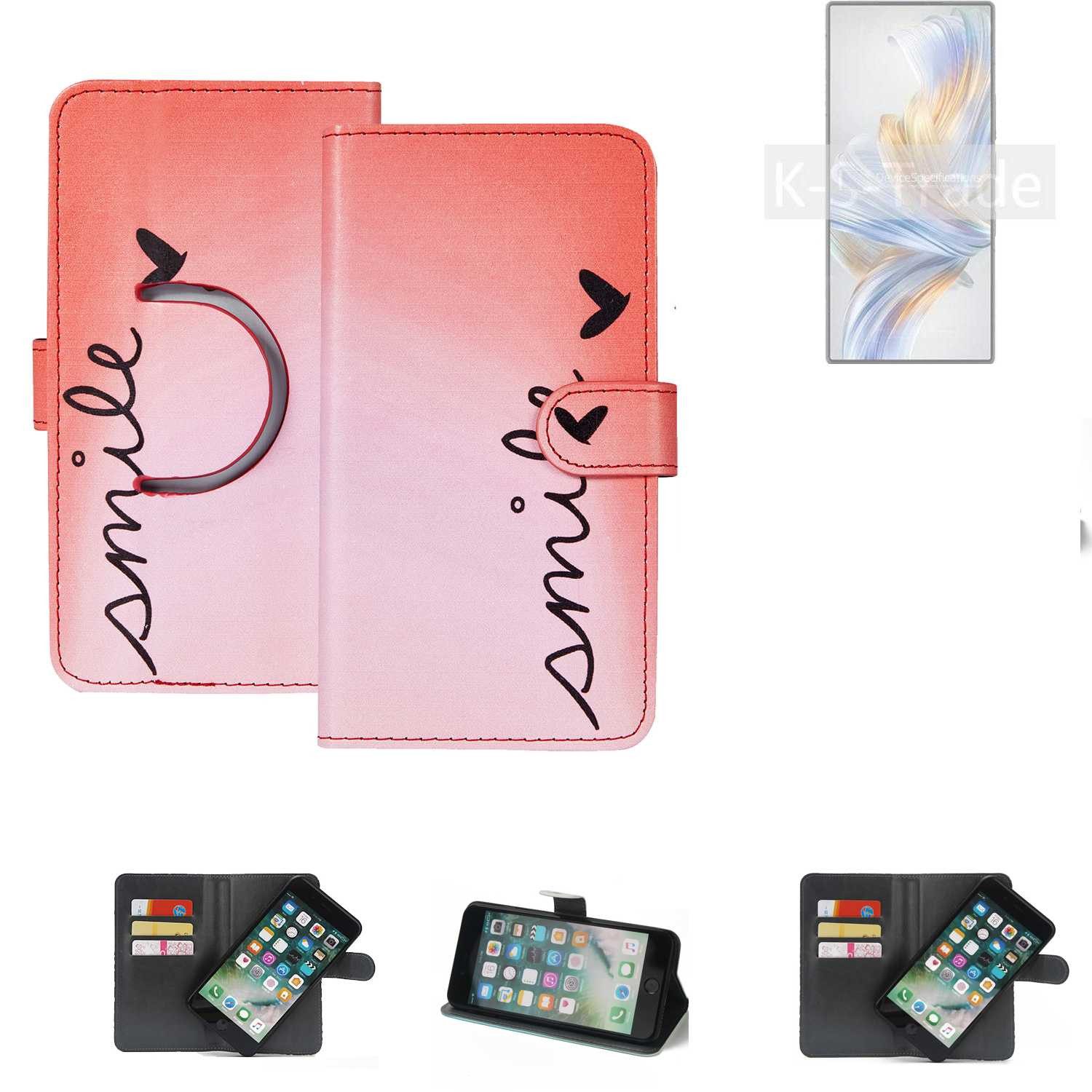 K-S-Trade Handyhülle für nubia Z60 Ultra Photographer Edition, Schutzhülle Handyhülle Hülle cover bookstyle Etui “smile“