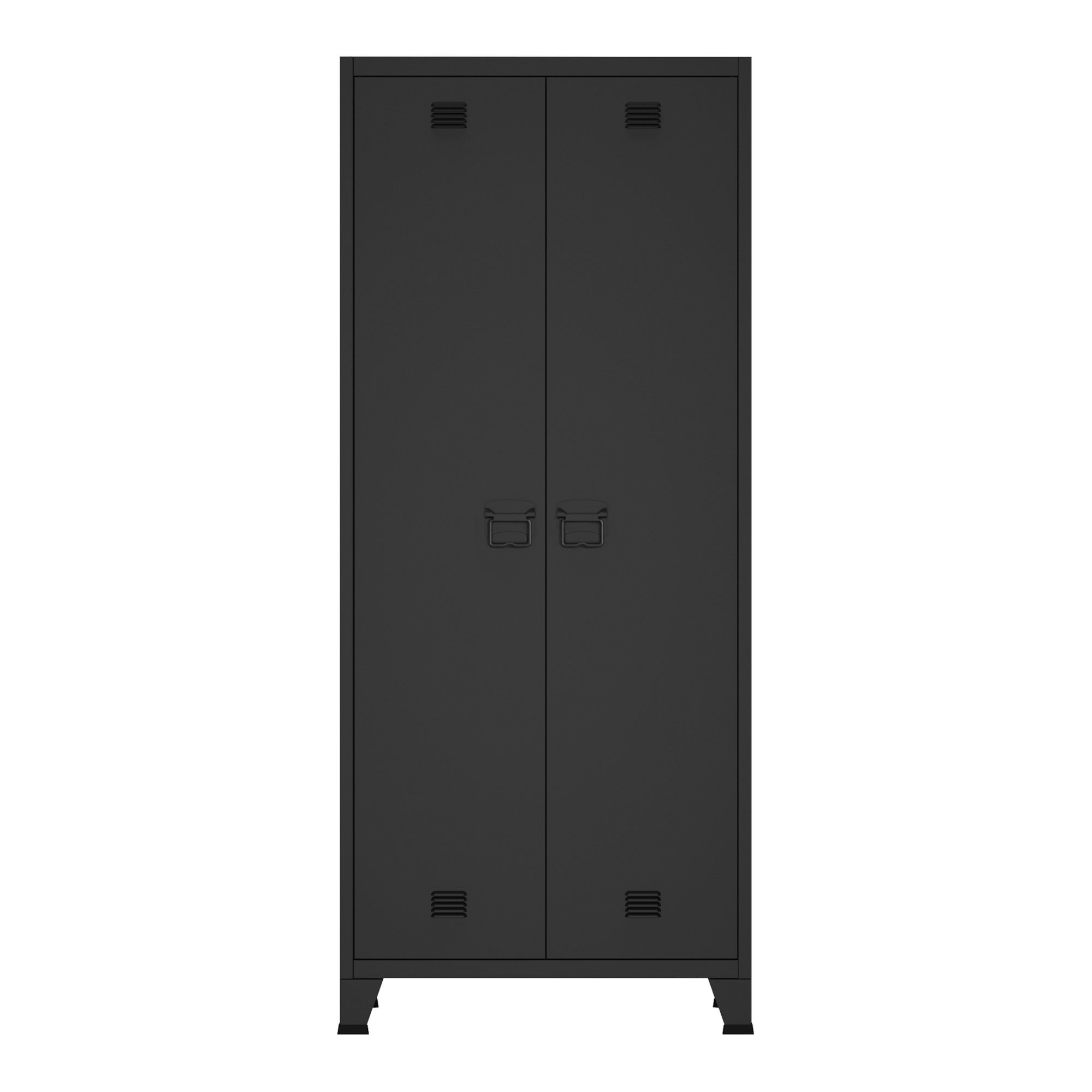 en.casa Kleiderschrank »Hankasalmi« Stahl 180x90x40 cm Schwarz