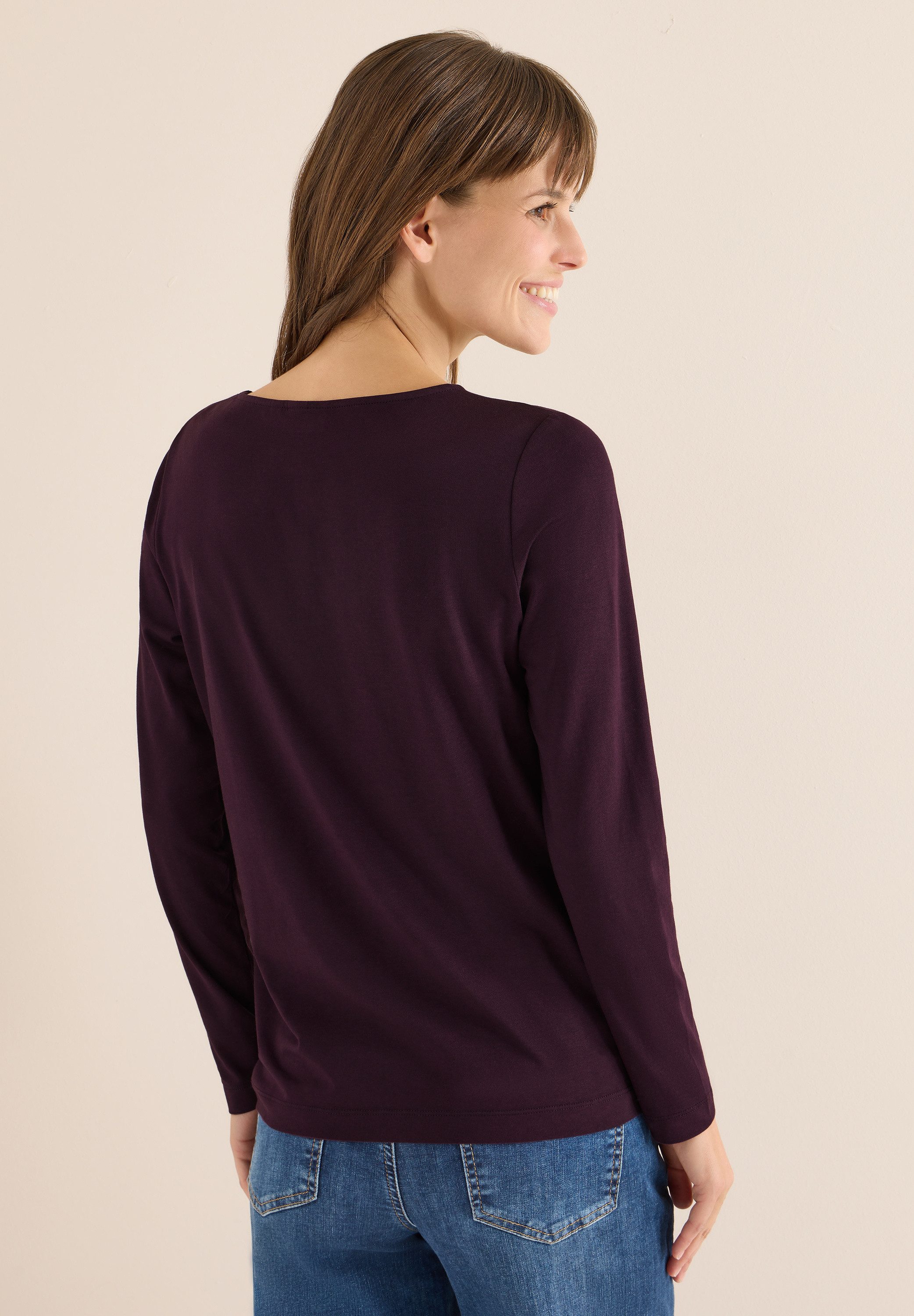 CECIL Langarmshirt in Unifarbe günstig online kaufen