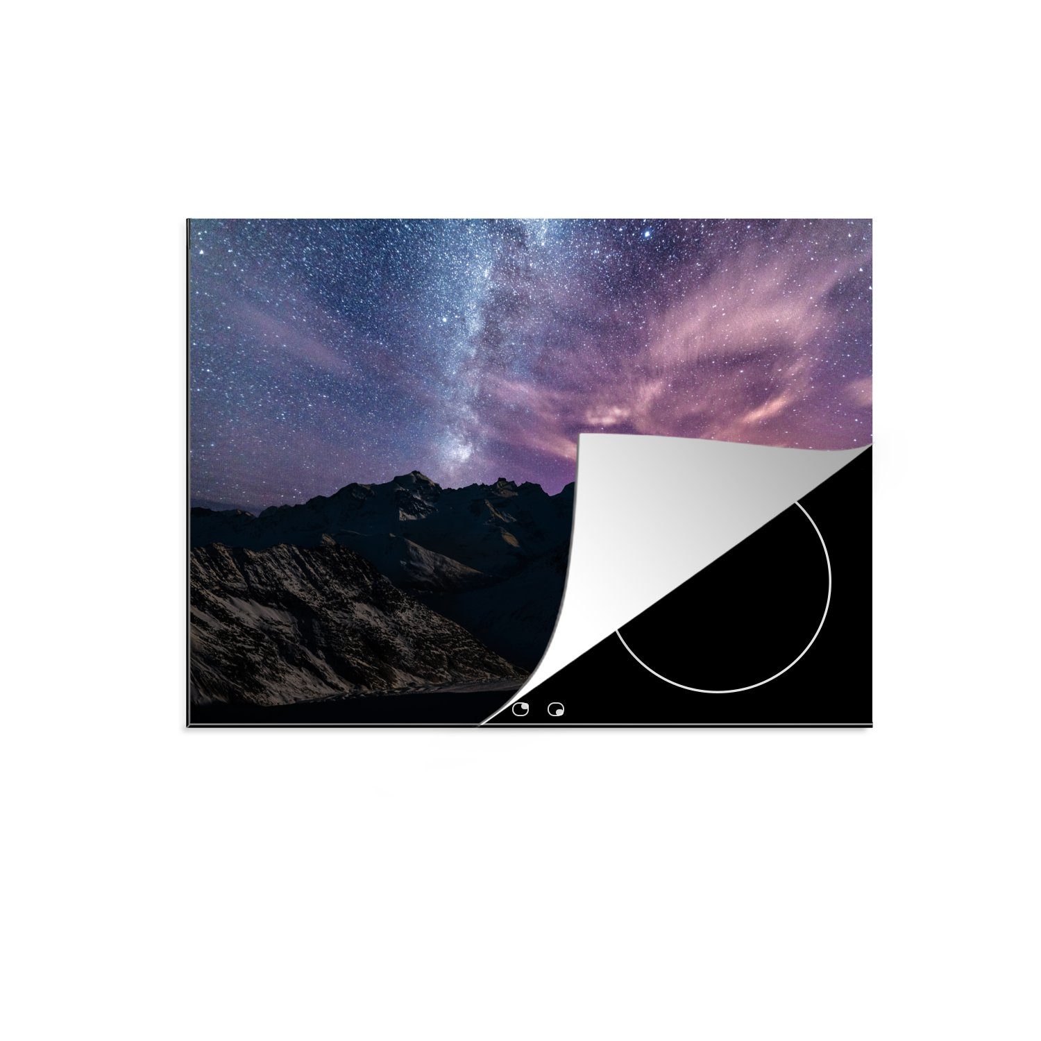 Jungfraujoch, tlg), (1 cm, 70x52 über Mobile MuchoWow dem nutzbar, Arbeitsfläche Vinyl, Milchstrasse Ceranfeldabdeckung Herdblende-/Abdeckplatte