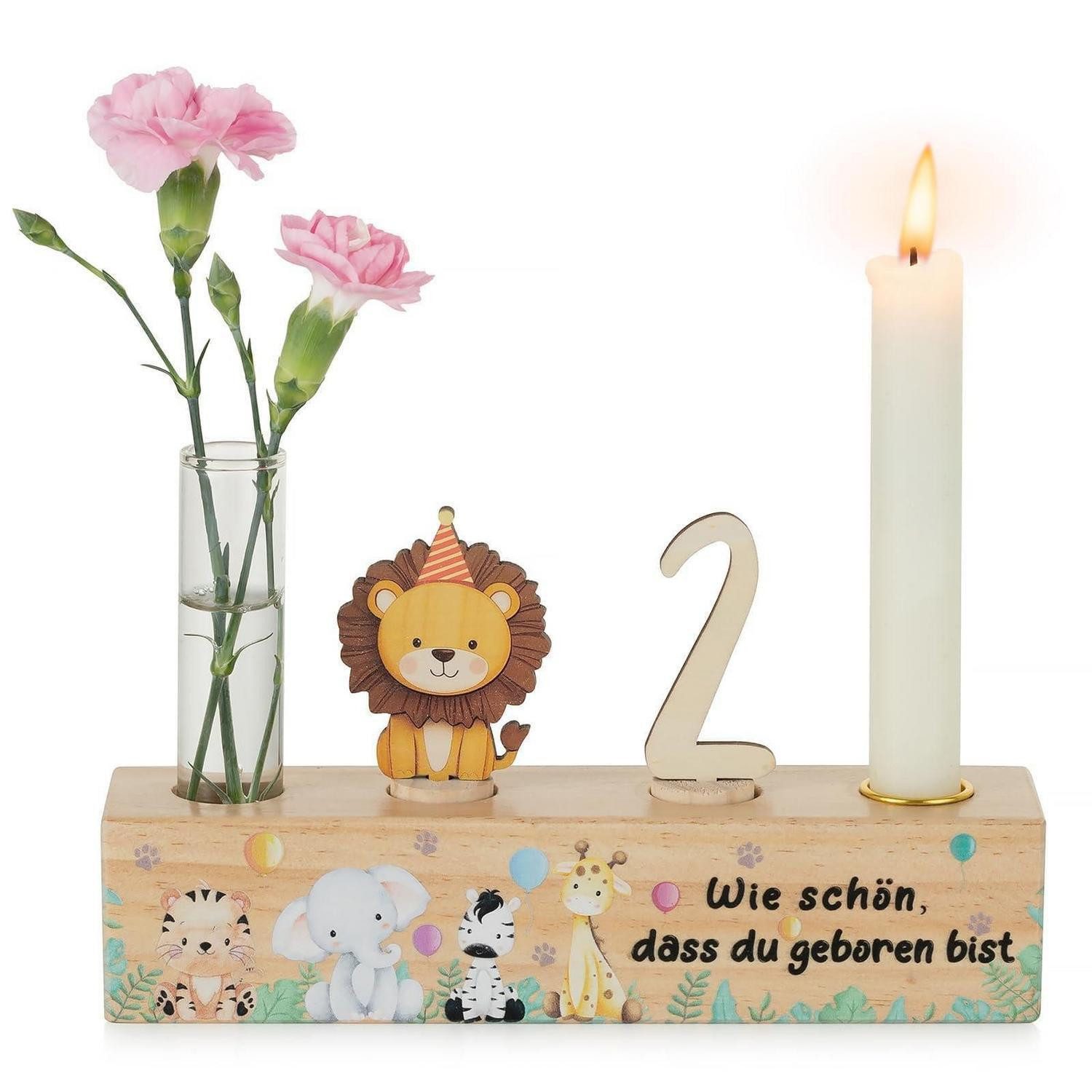 LuxusKollektion Kerzenständer Geburtstagszug Kinder Safari Tiere 0-9 (1 St)