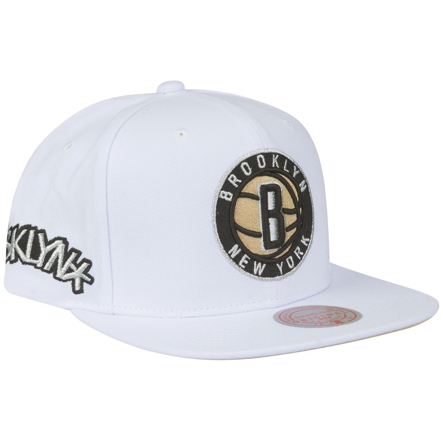 Mitchell & Ness Snapback Cap WHITE Brooklyn Nets