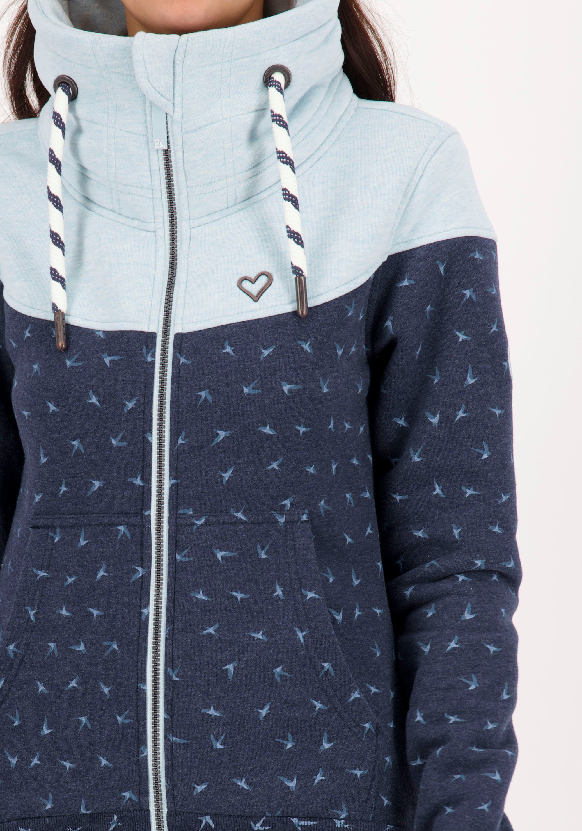Alife & Kickin Sweatjacke ValinaAK B mit hohem regulierbaren Stehkragen in toller Sweat-Qualität – Bild 3 von 5