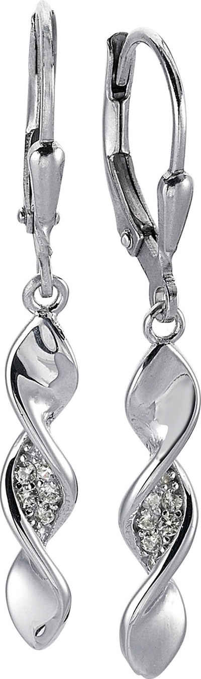 Balia Paar Ohrhänger »BAO0053SW Balia Damen Ohrringe 925 Silber poliert« (Ohrhänger), Damen Ohrhänger Swirl aus 925 Sterling Silber, Farbe: weiß, silber
