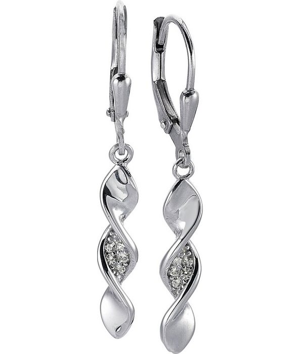 Balia Paar Ohrhänger Balia Damen Ohrringe 925 Silber poliert (Ohrhänger) Damen Ohrhänger Swirl aus 925 Sterling Silber Farbe: weiß silber